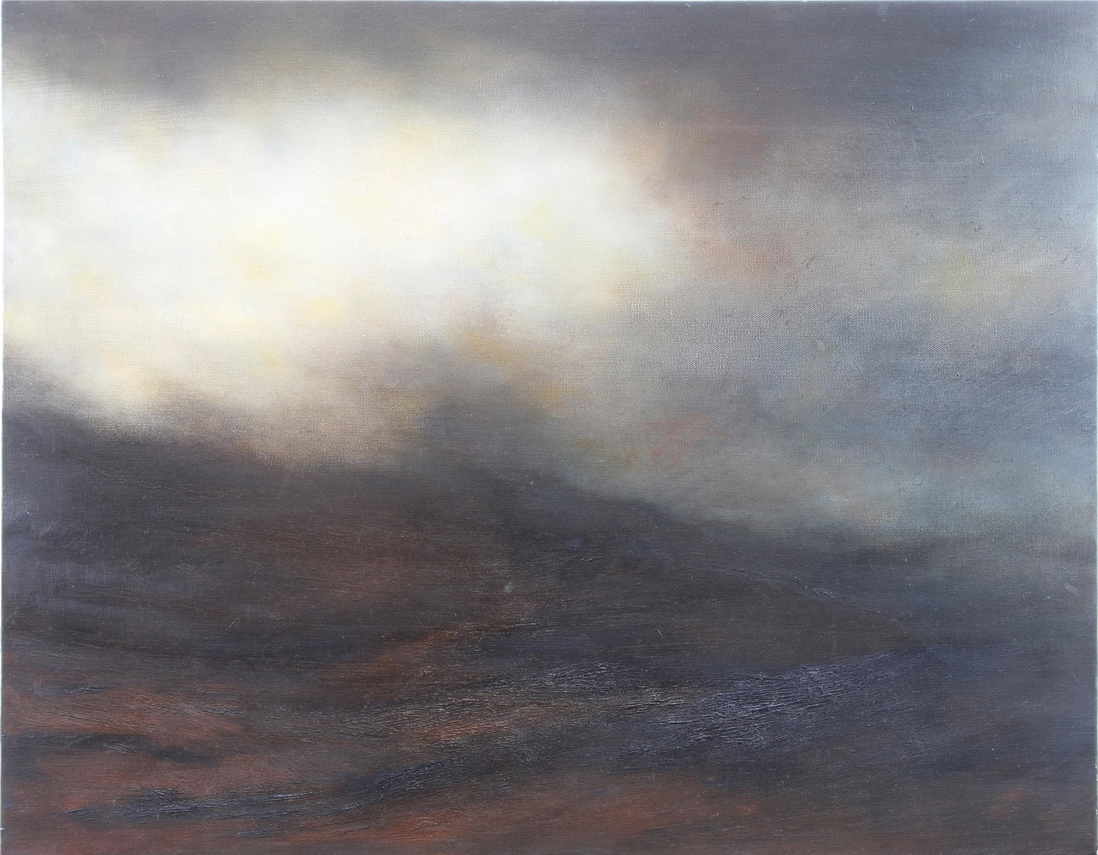 Painting, Chuck Drees: Chuck Drees (Contemporary), Hillside Storm, 2008, oil on canvas, signed and dated verso, canvas (unframed): 22"h x 28"w