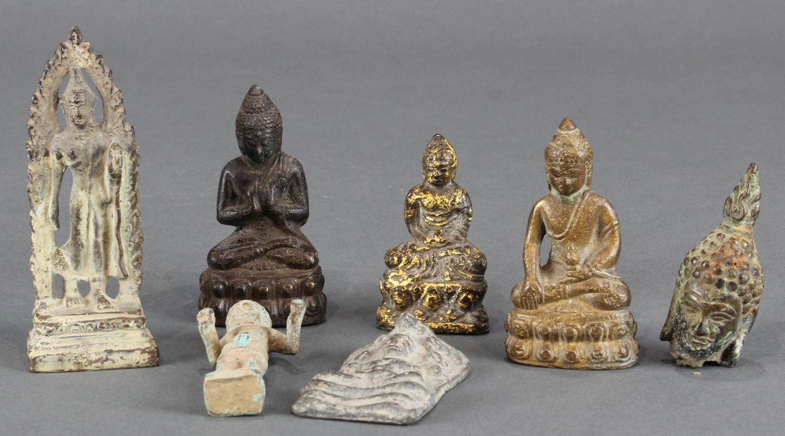 (lot of 7) Miniature Asian bronze religious figures (1 of 7)