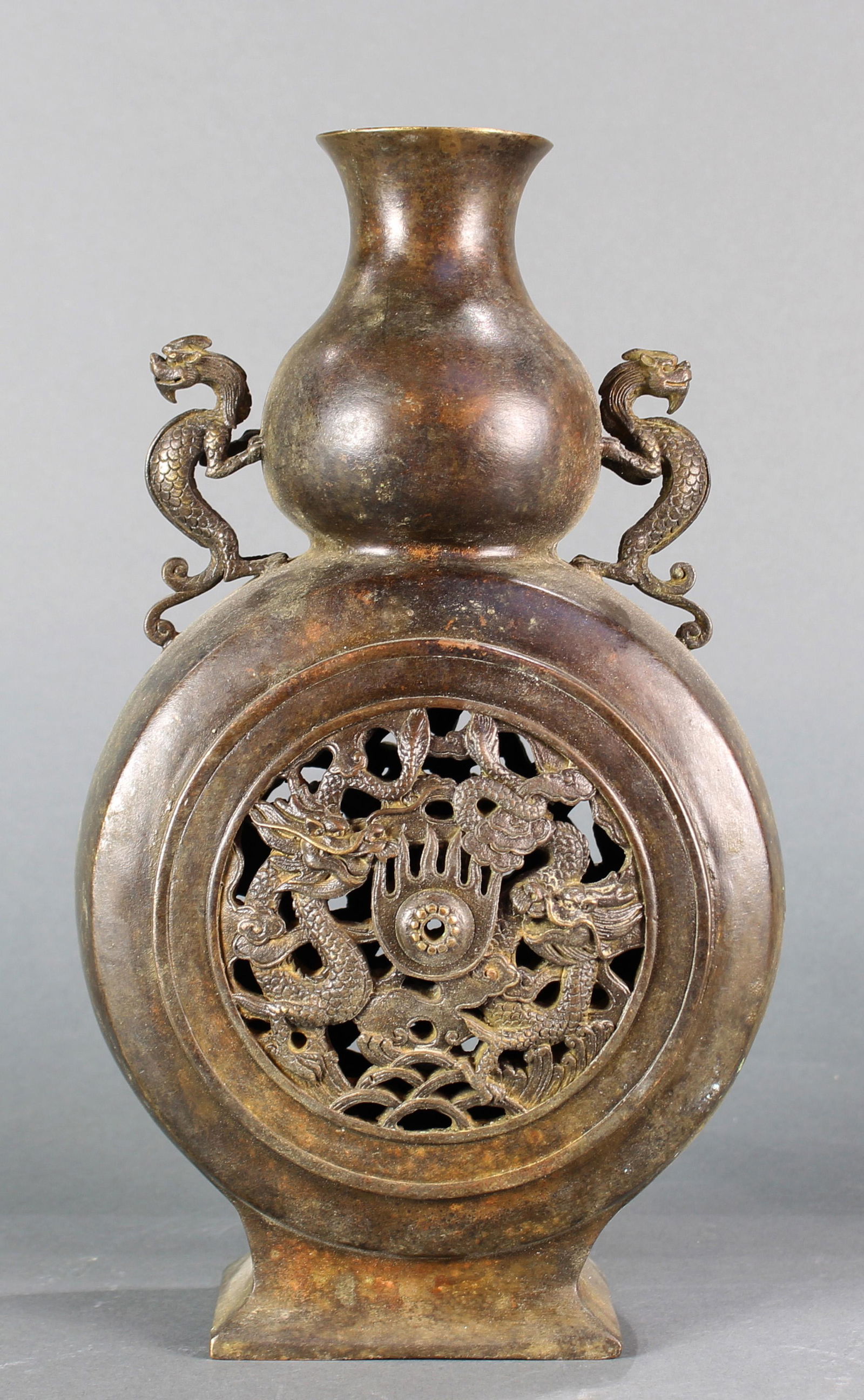 Chinese bronze double gourd vase (1 of 3)