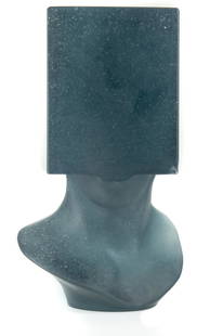 A Sacha Sosno for Daum France "Tete au Carre" pate de: A Sacha Sosno for Daum France "Tete au Carre" pate de verre sculpture, signed "Sosno" and "Daum France 67/500" 6.5"h x 3"w