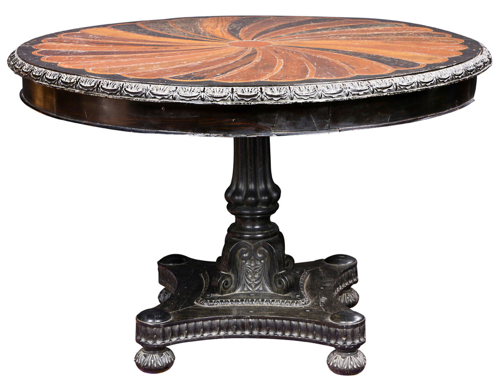 A continental partial ebonized and marquetry decorated (1 of 4)