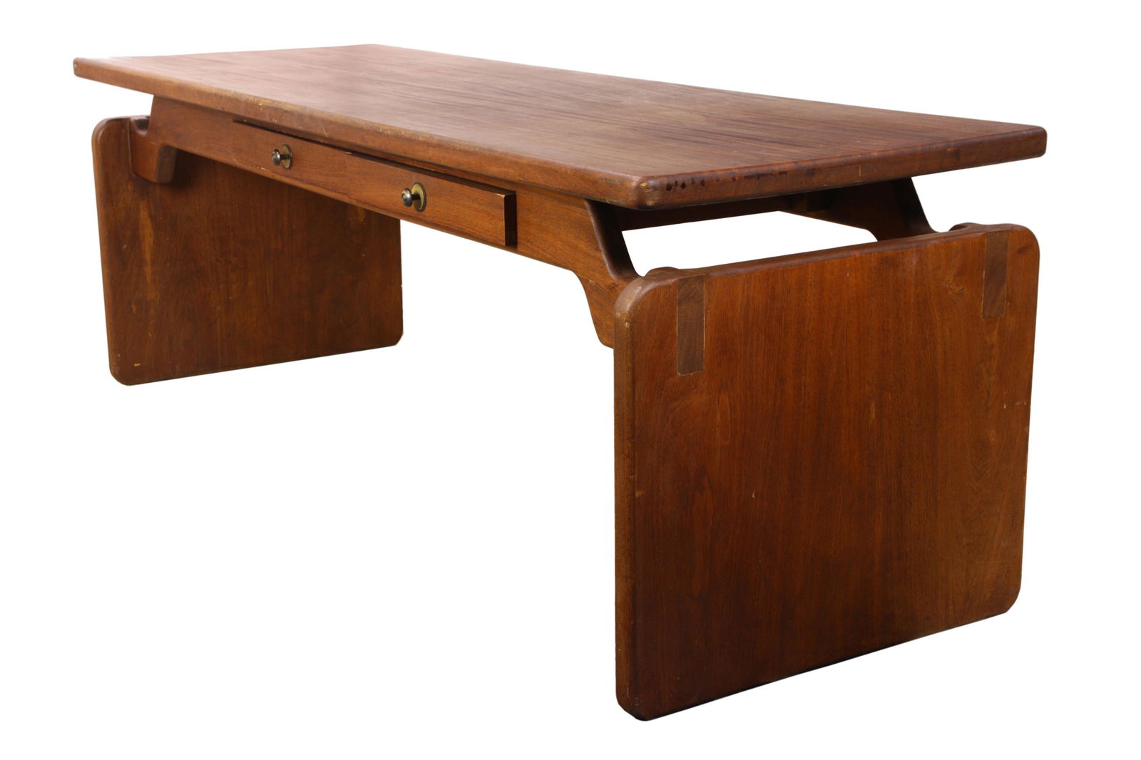 A California Modern koa wood executive studio desk, in (1 of 4)