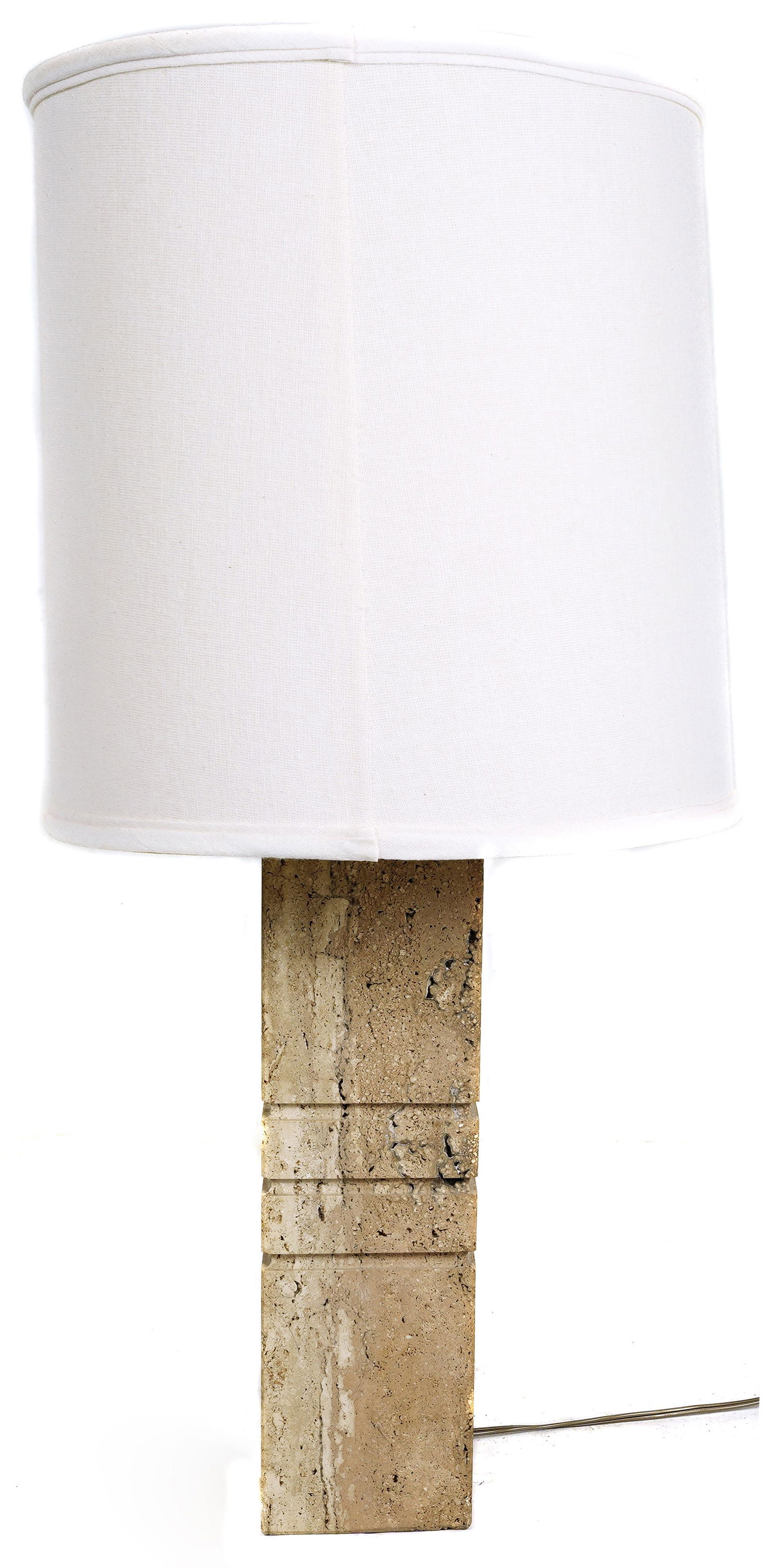 A Modern travertine table lamp (1 of 3)