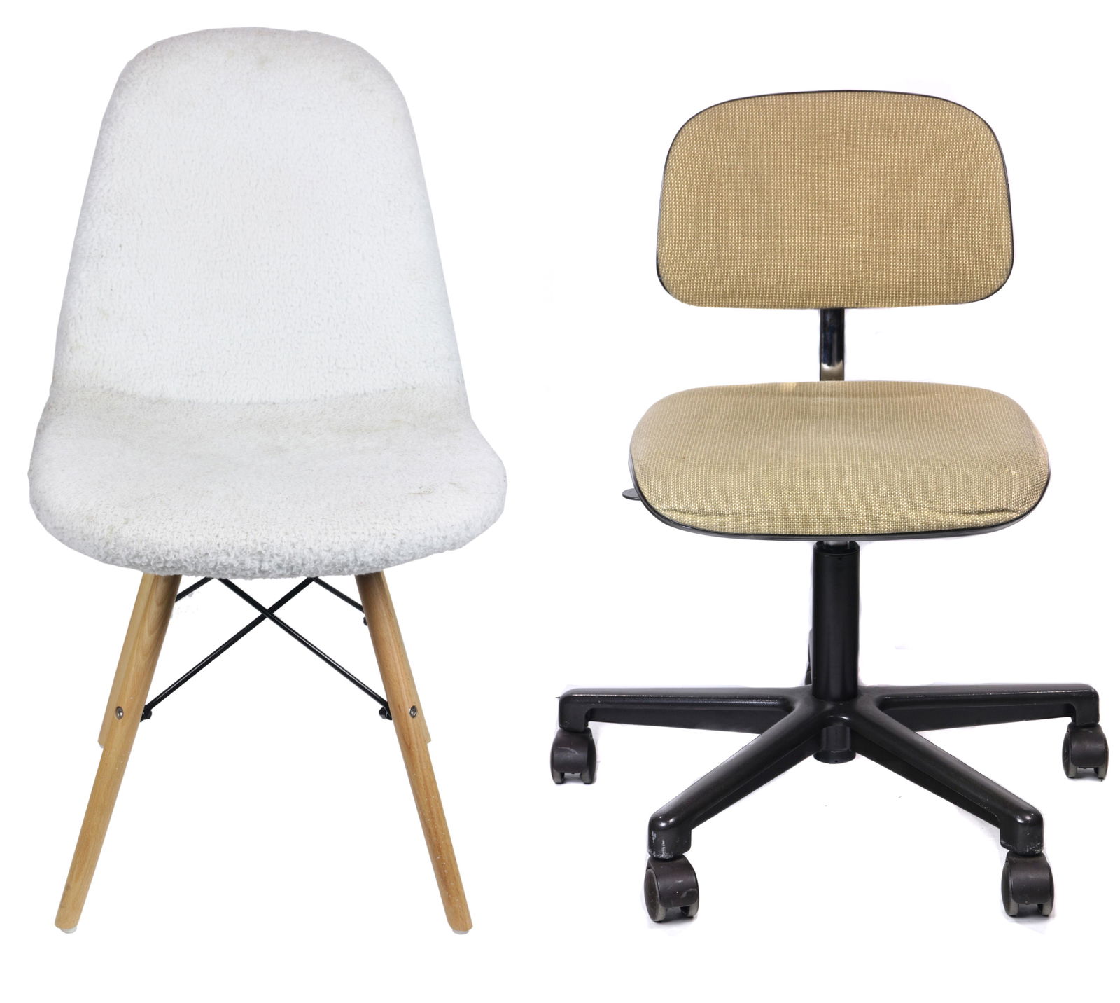 Egon Eiermann for Wilde & Spieth office chair and a: (lot of 2) Egon Eiermann for Wilde & Spieth office chair and a Modernica Eames DKW chair, 32.5"h