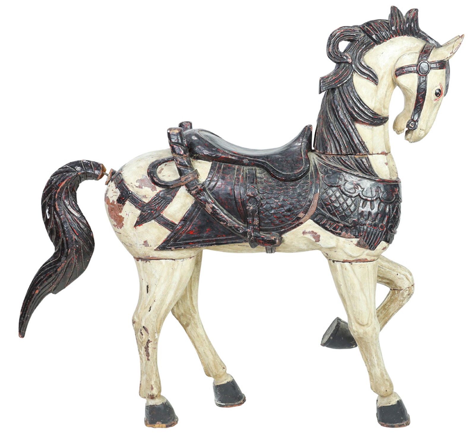 Vintage carved and polychrome decorated carousel style (1 of 5)