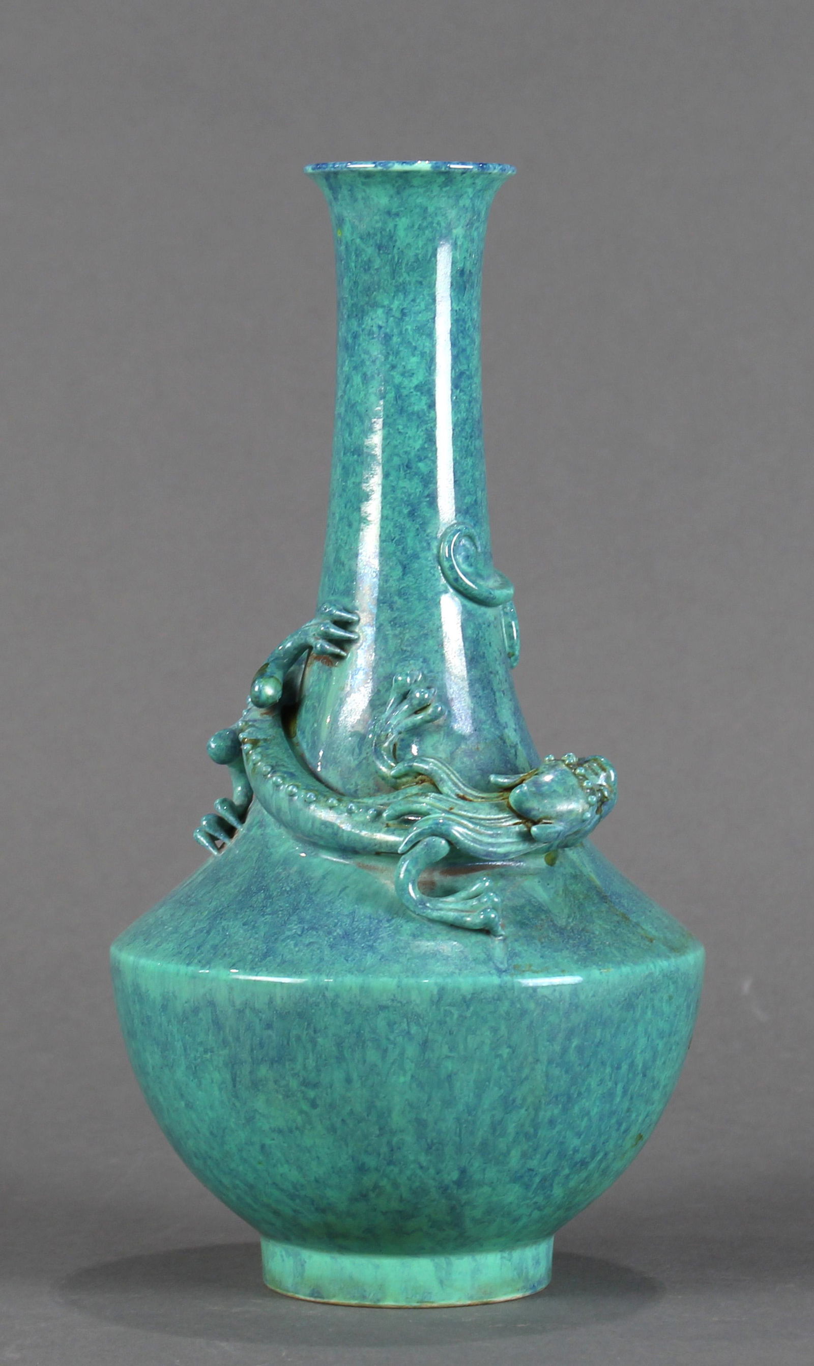 A Chinese robin's egg 'Dragon' vase (1 of 5)