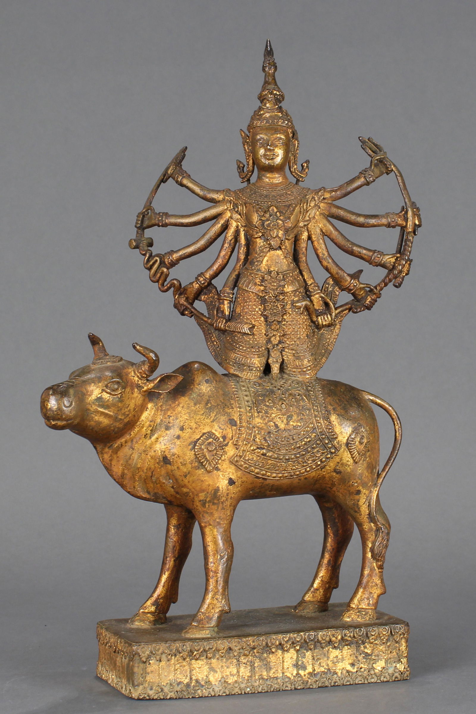 A Thai gilt bronze figure of Durga (1 of 4)