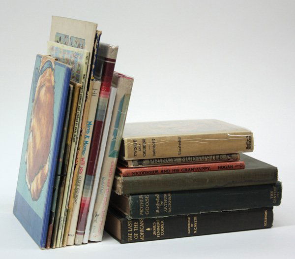 Children's and Juvenile literature: (lot of 16) Children's and Juvenile literature, some early 20th century illustrated, including book: A Midsummer-Night's Dream, illustrated by Arthur Rackham, Doubleday, NY; book: Mother Goose, illust