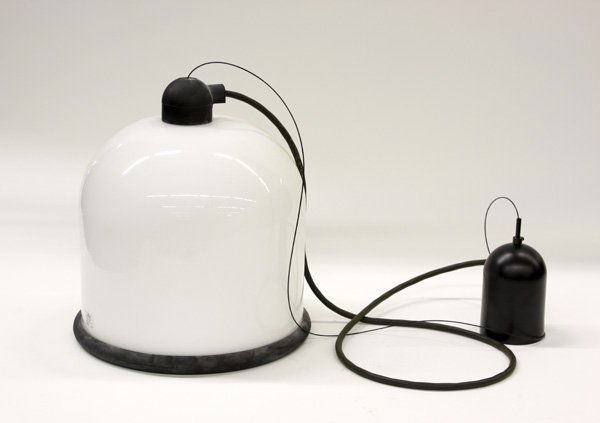 Masayuki Kurokawa lamp: Hanging bell shade lamp, Domani by Masayuki Kurokawa, 12.75''h x 11.5''d. Denver Art Museum Deaccession.