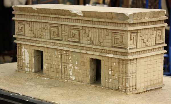 Model, Architectural structure, DAM: Model of an architectural structure, overall: 14''h x 37.625''w x 25.75''d. Denver Art Museum Deaccession.