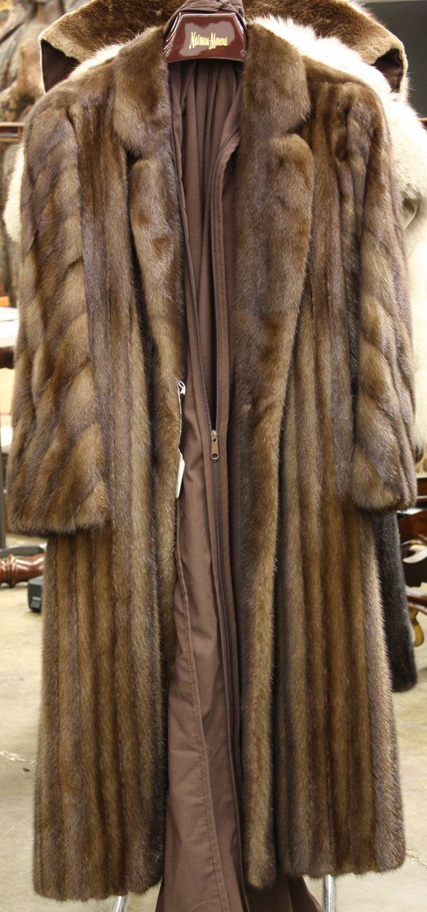 Sorbara for Neiman Marcus mink coat: Sorbara for Neiman Marcus chocolate brown full length mink coat, size 4/6