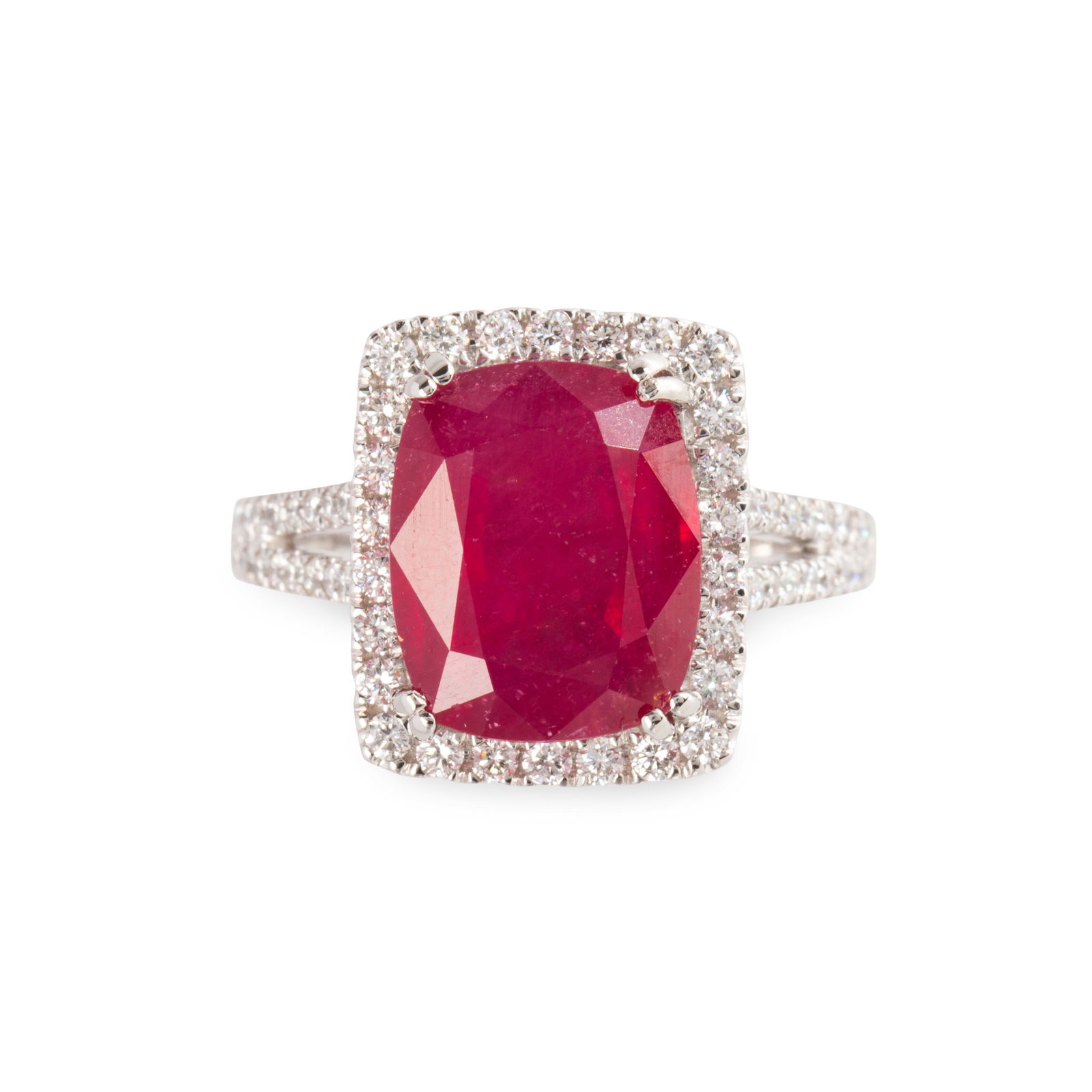 A ruby, diamond and platinum ring (1 of 2)