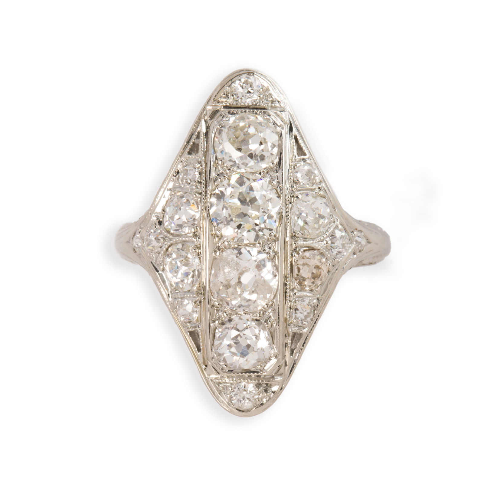 An Art Deco diamond and platinum ring (1 of 2)