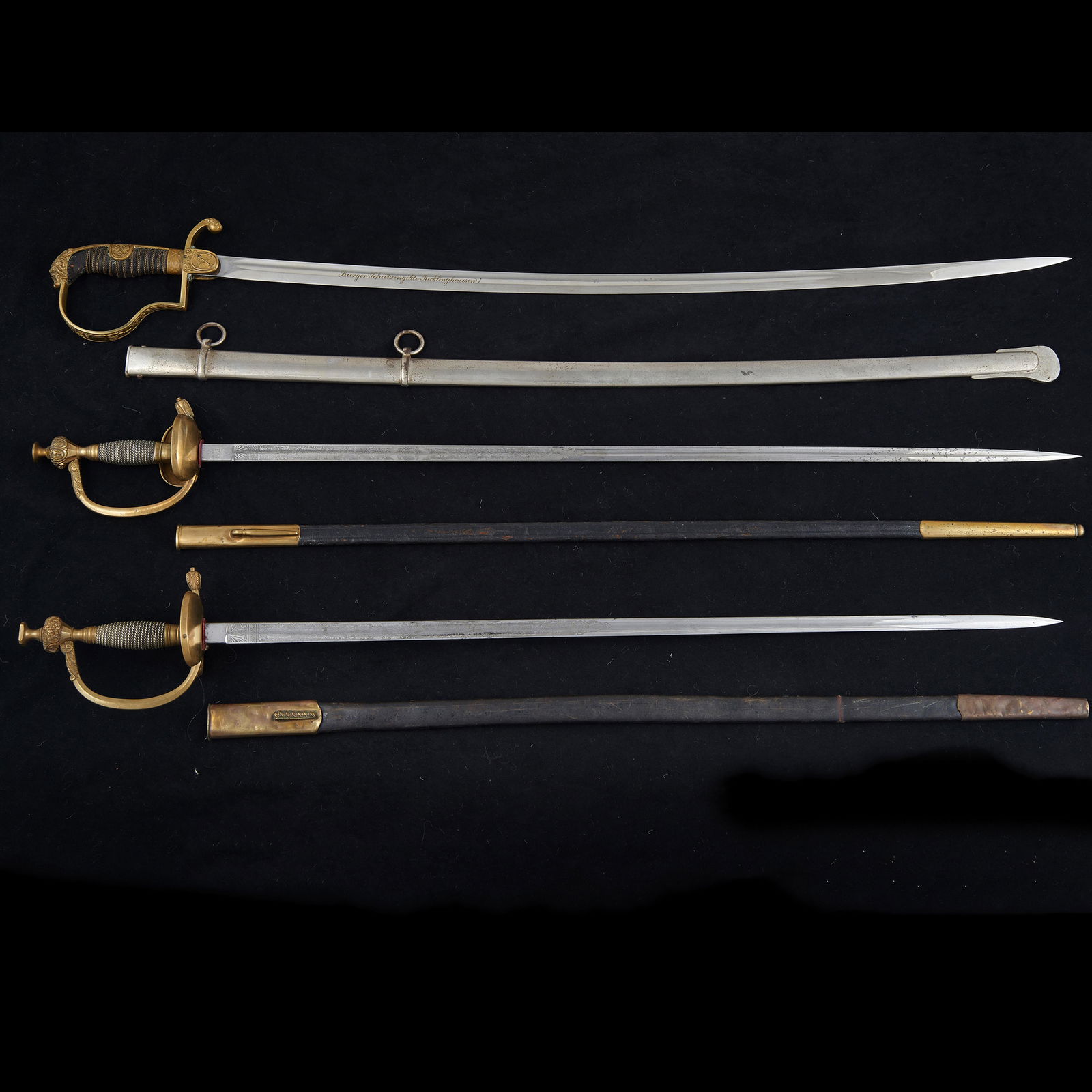A (lot of 3) Prussian or German dress swords (1 of 8)
