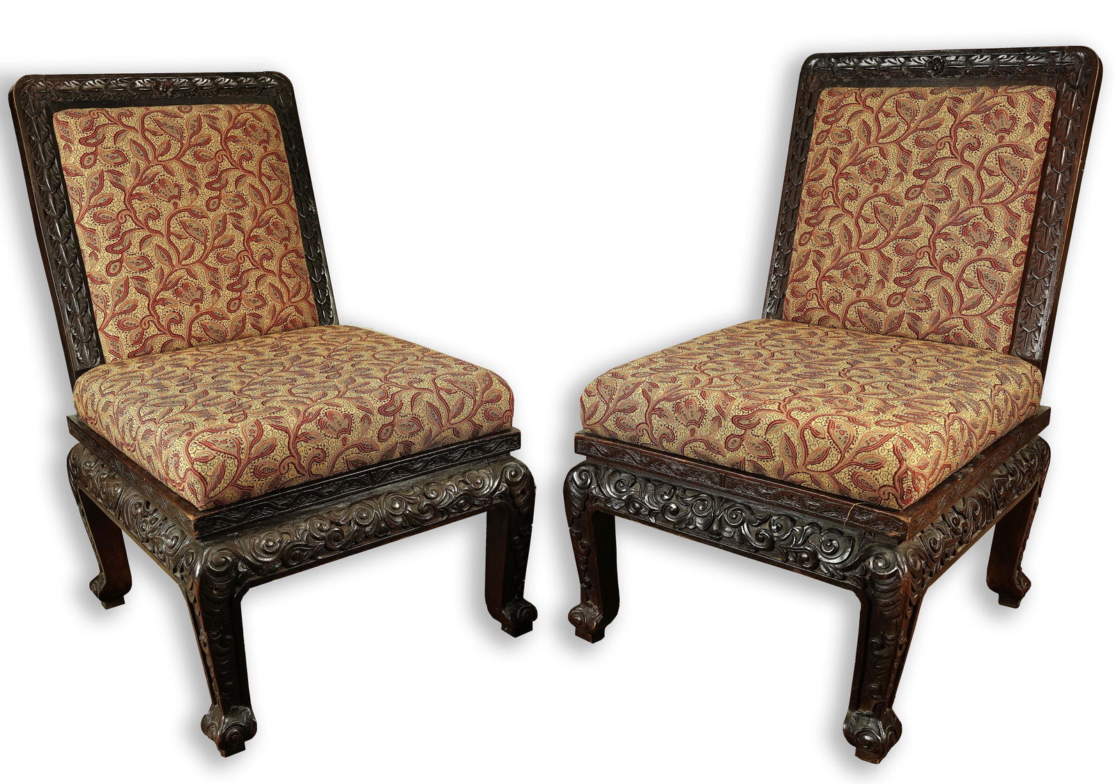 A pair of Victorian slipper chairs (1 of 4)