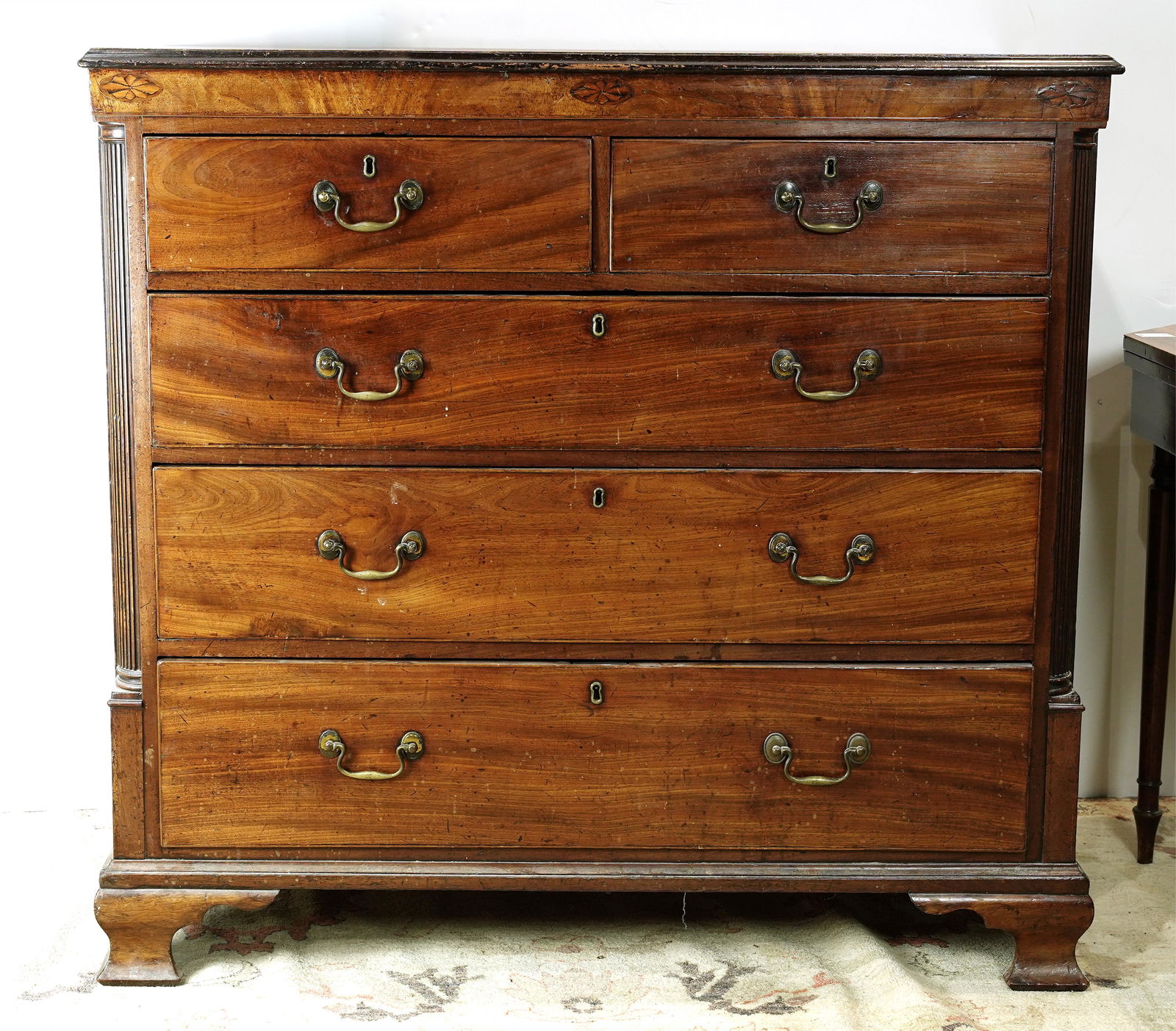 A Georgian marquetry decorated chest of drawers circa (1 of 5)