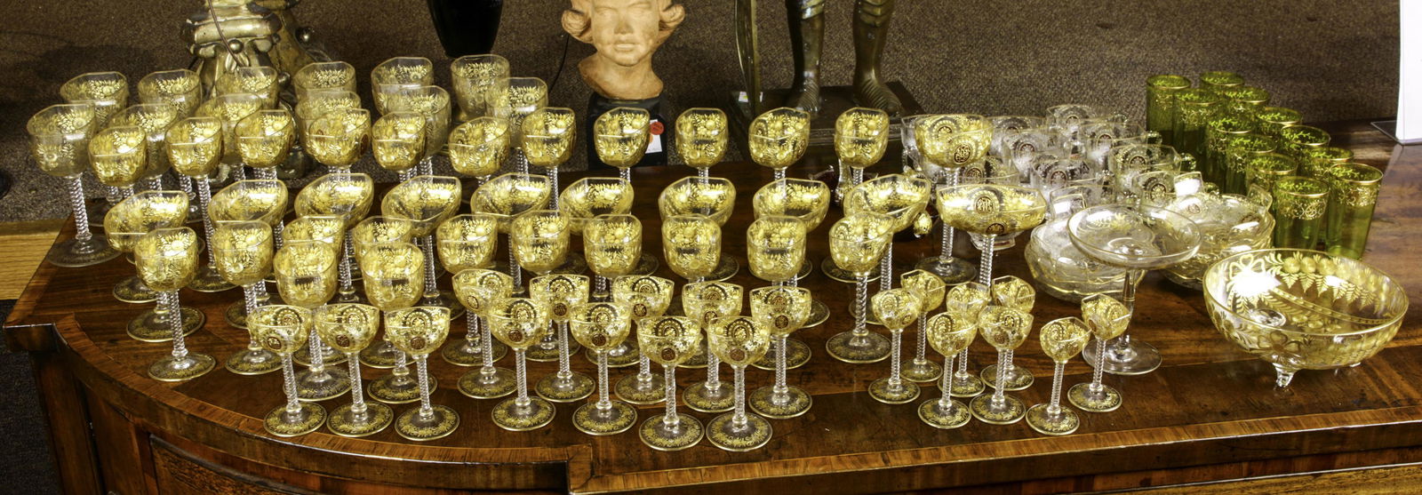 (lot of 105) A continental etched and polychrome (1 of 2)