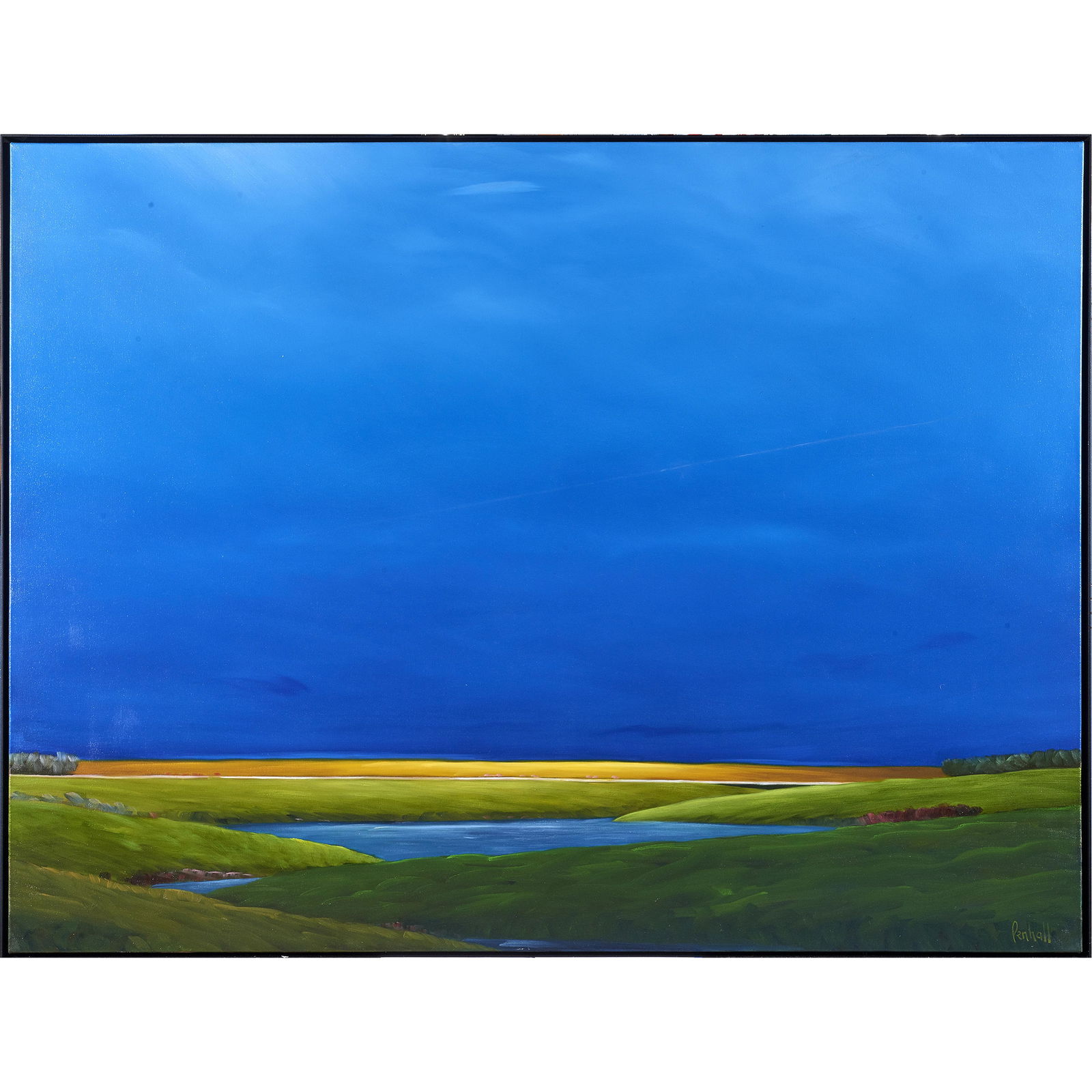 Painting, Ross Penhall: Ross Penhall (Canadian, b. 1959), "Deep Blue," 2019, oil on canvas, signed lower right, signed, titled, and dated verso, canvas: 50"h x 66"w, overall (with frame): 51"h x 67"w. Provenance: Purchased f