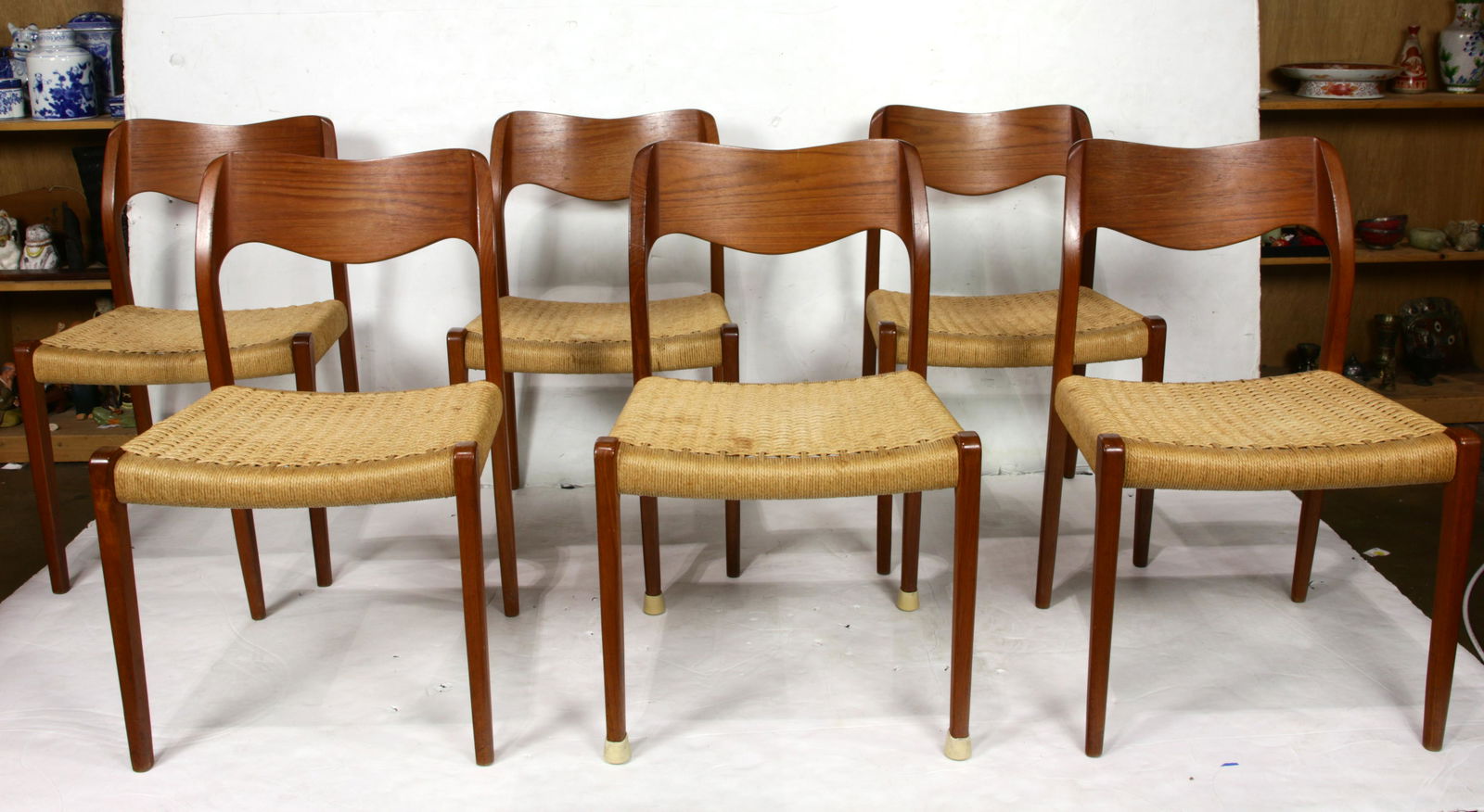 (lot of 6) Danish Modern Niels Moller Model 71 dining (1 of 1)