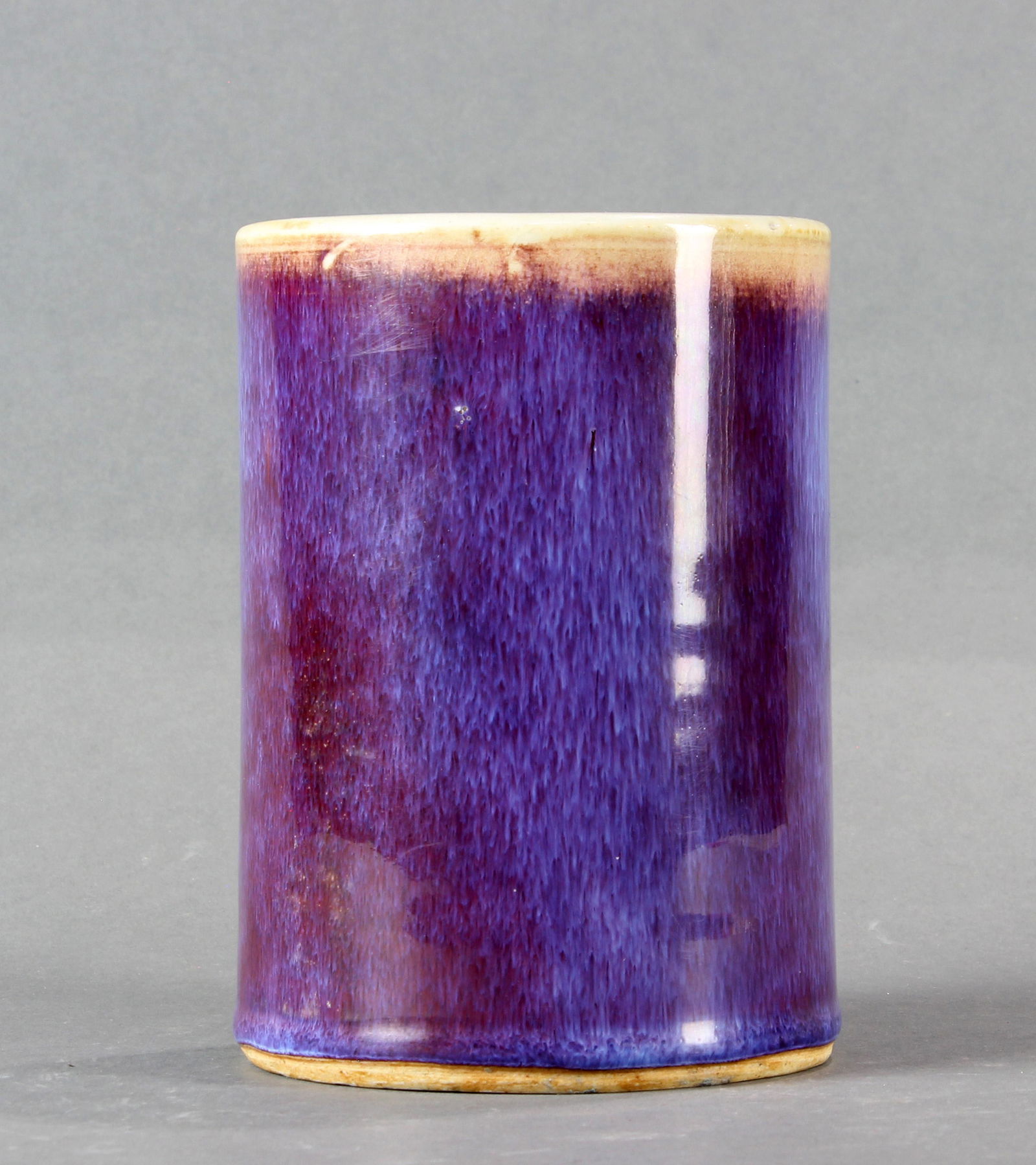 Chinese flambe glazed brush pot (1 of 4)