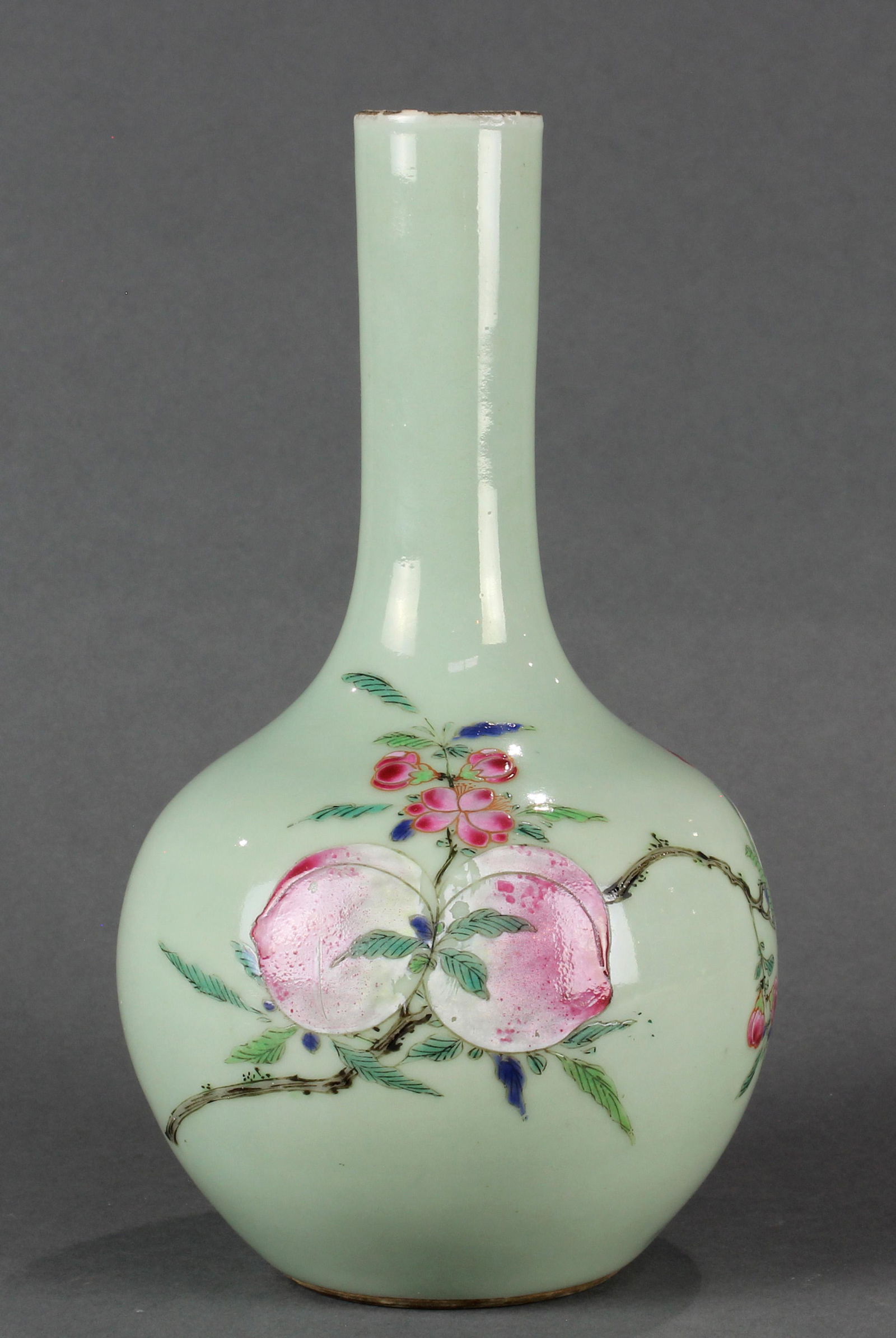 Chinese famille rose stick neck vase (1 of 6)