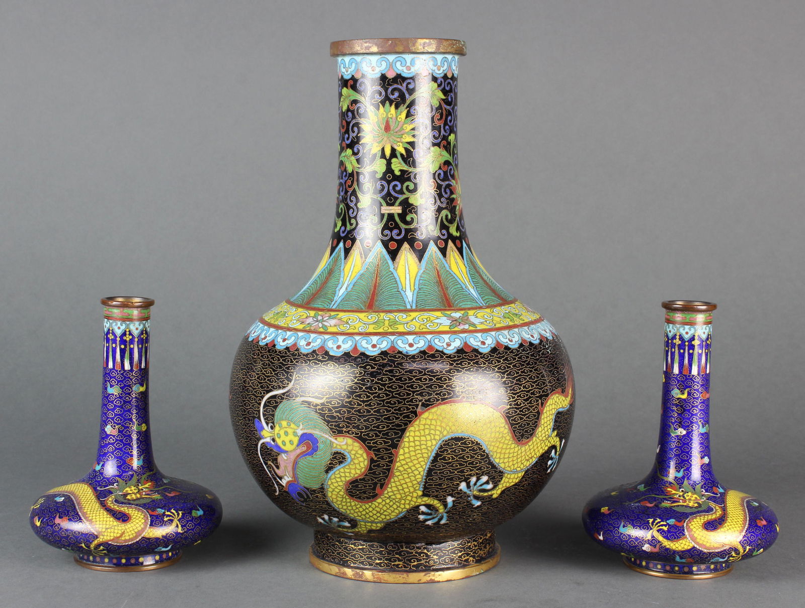 (lot of 3) Chineses cloisonne enamel vases (1 of 4)