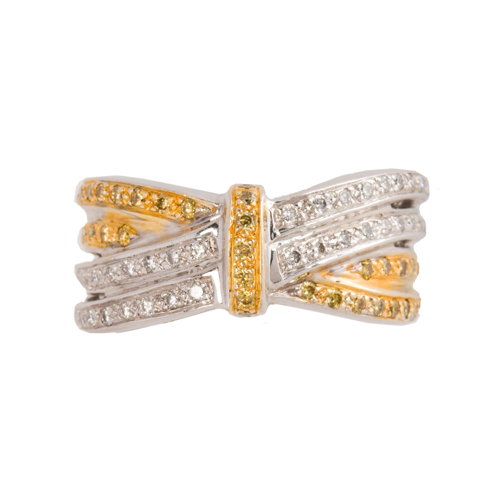 A diamond and fourteen karat white gold band ring (1 of 1)