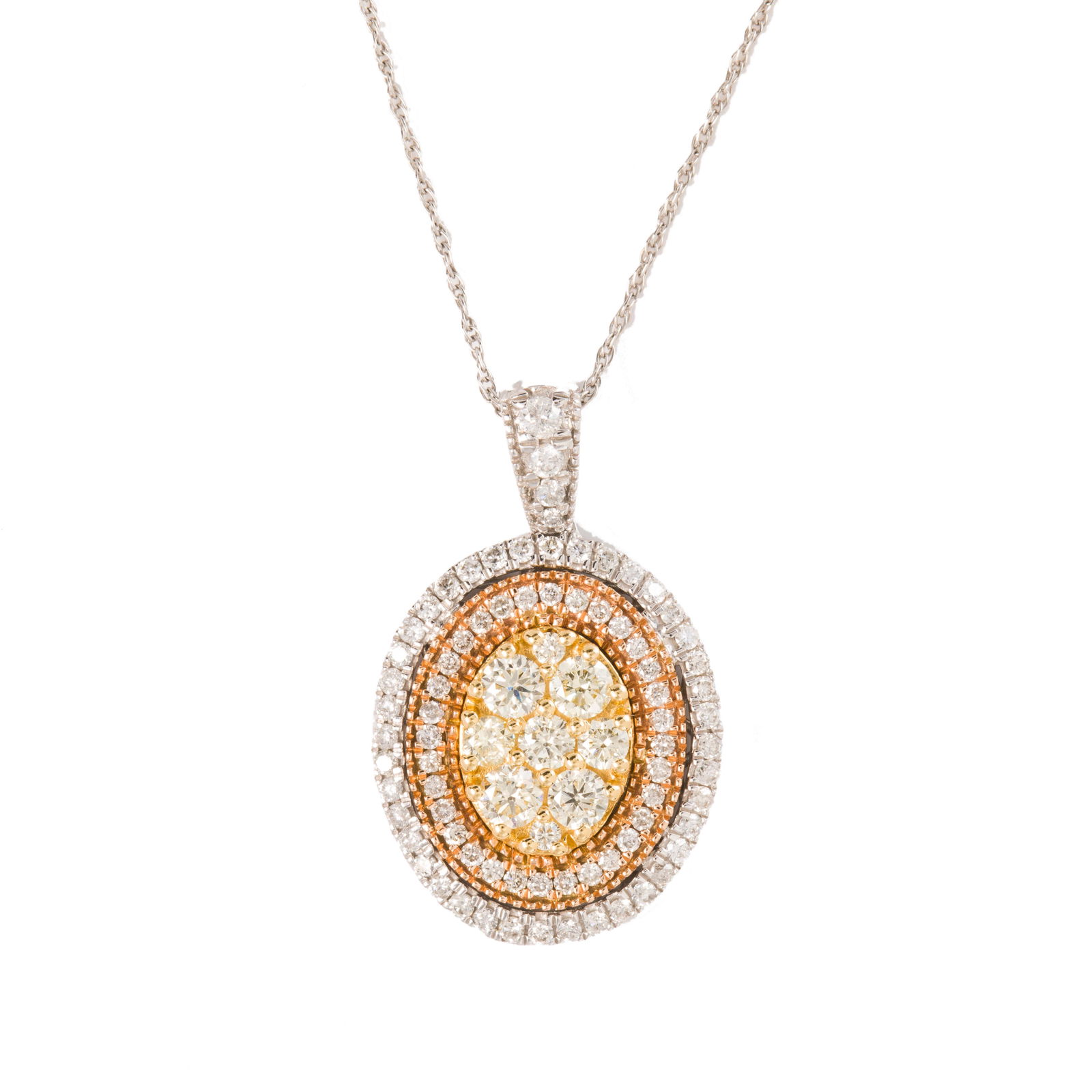 A yellow diamond bi-color gold pendant necklace (1 of 1)