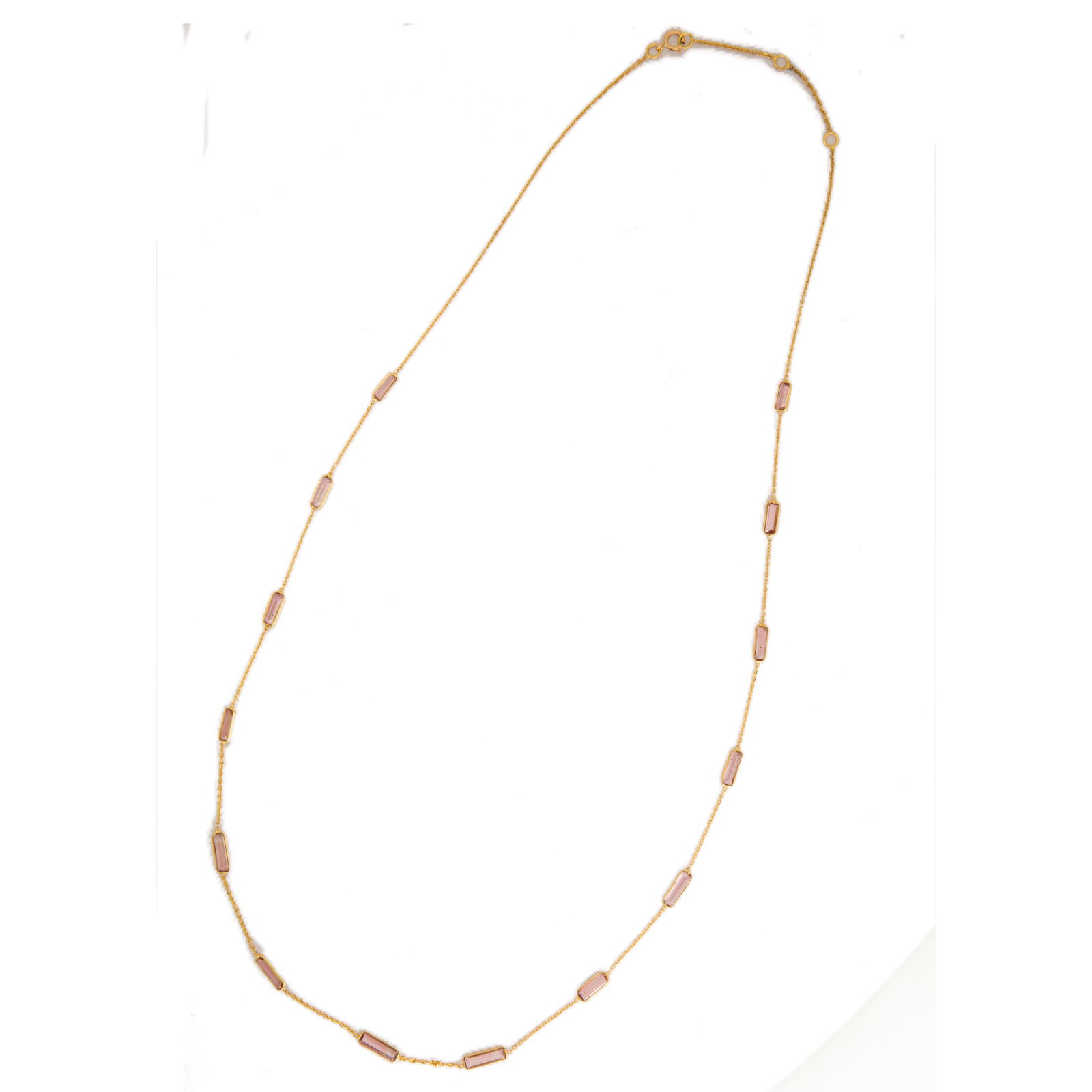 A pink tourmaline and eighteen karat gold necklace (1 of 1)