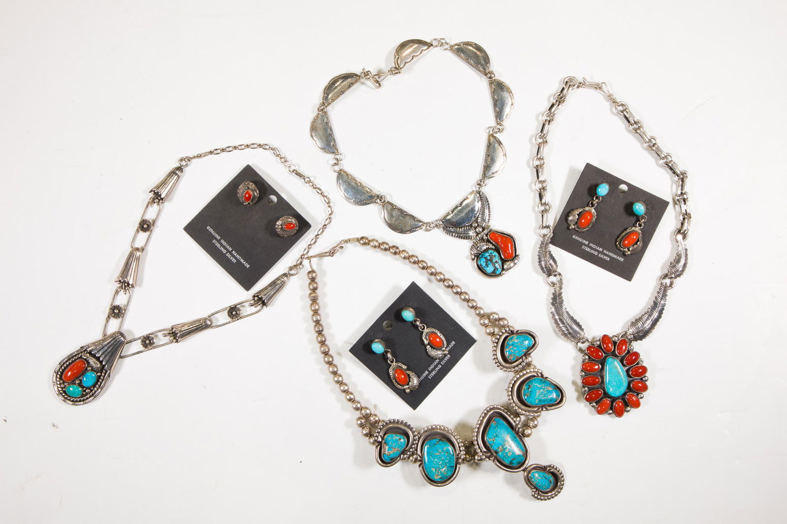 A group of turquoise, coral and silver jewelry, (1 of 1)