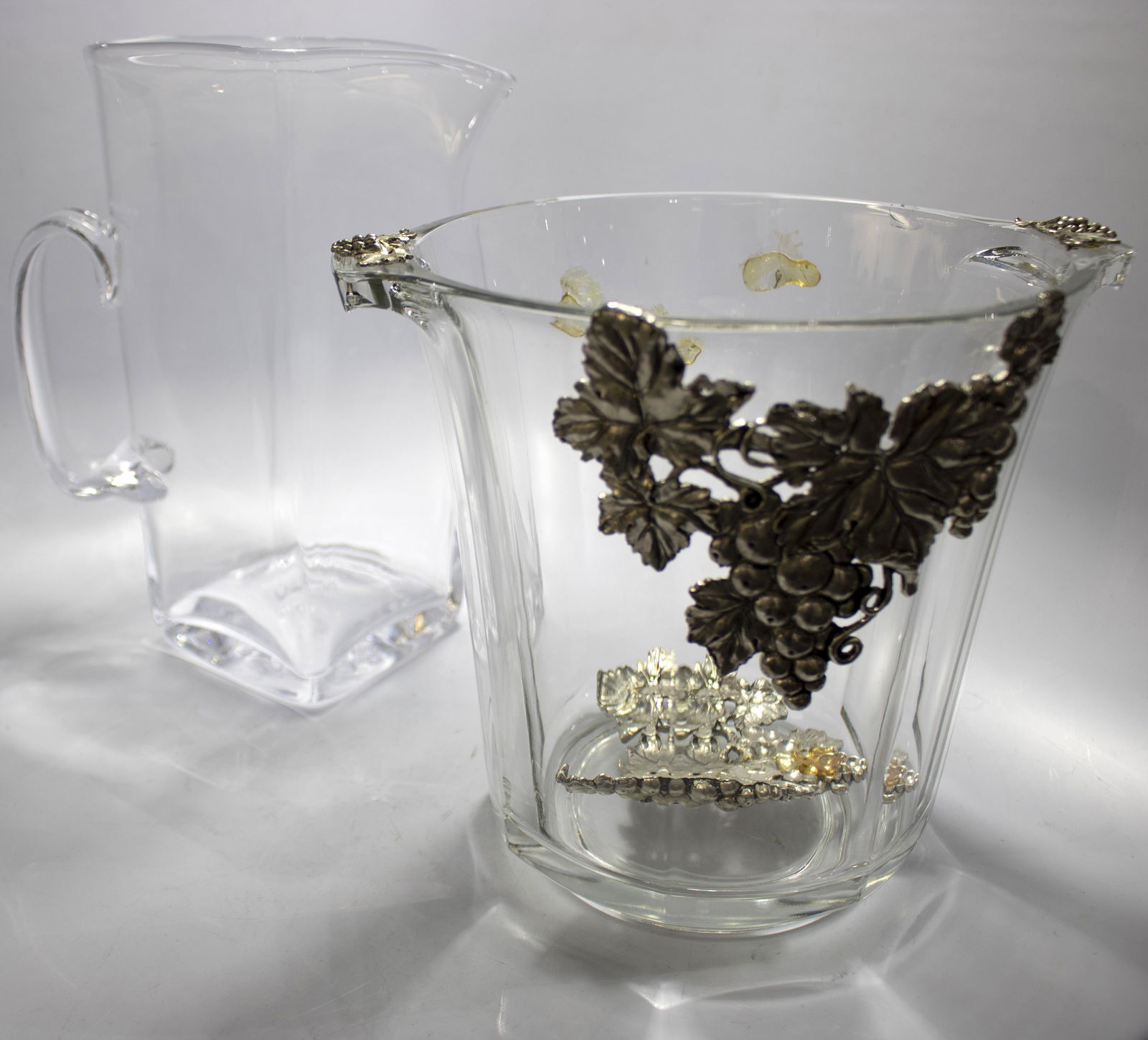 (lot of 2) Simon Pearce handblown pitcher & French (1 of 1)