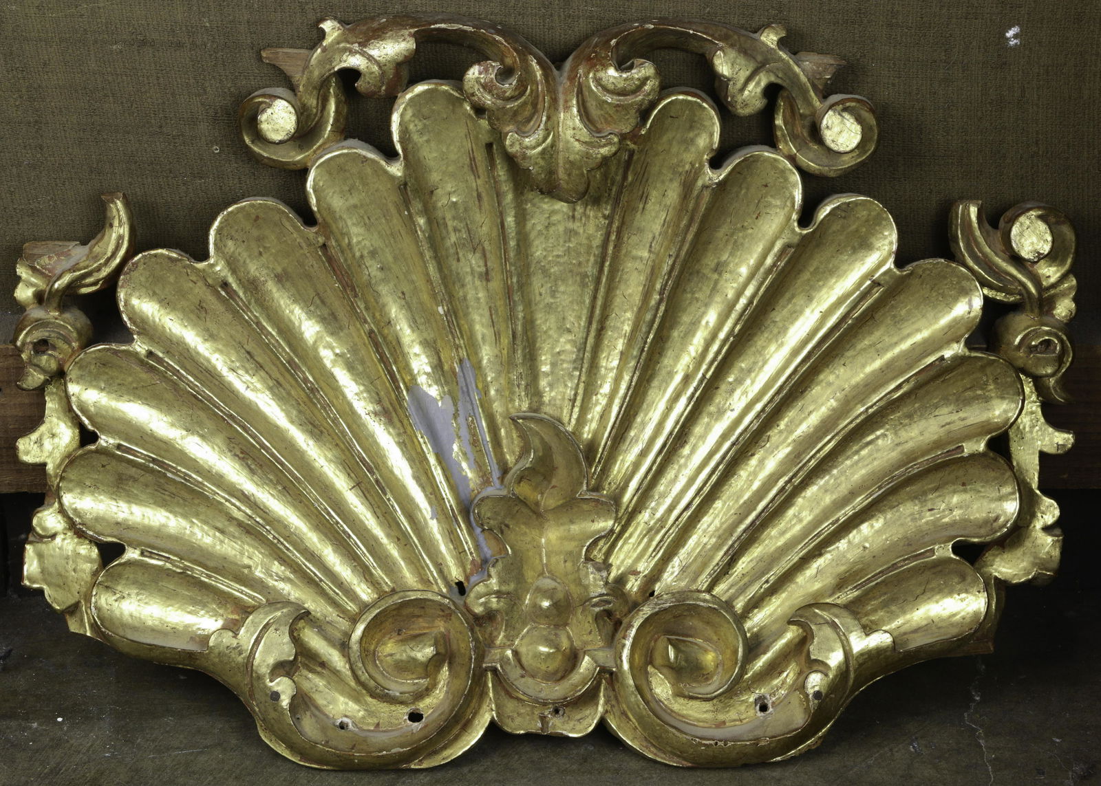 Rococo style shell form architectural element, 22"w (1 of 1)