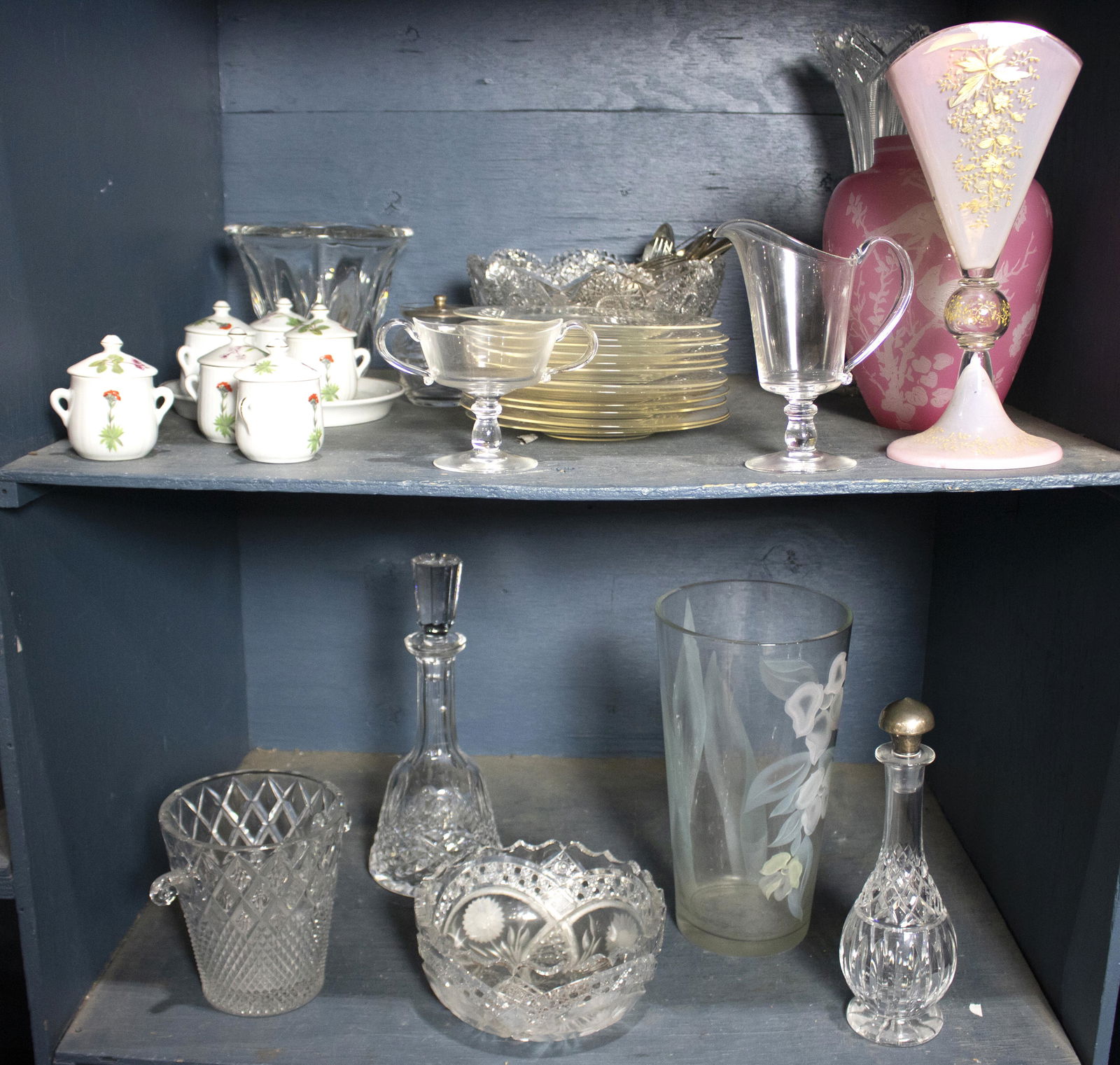 Two shelves of glassware (1 of 1)