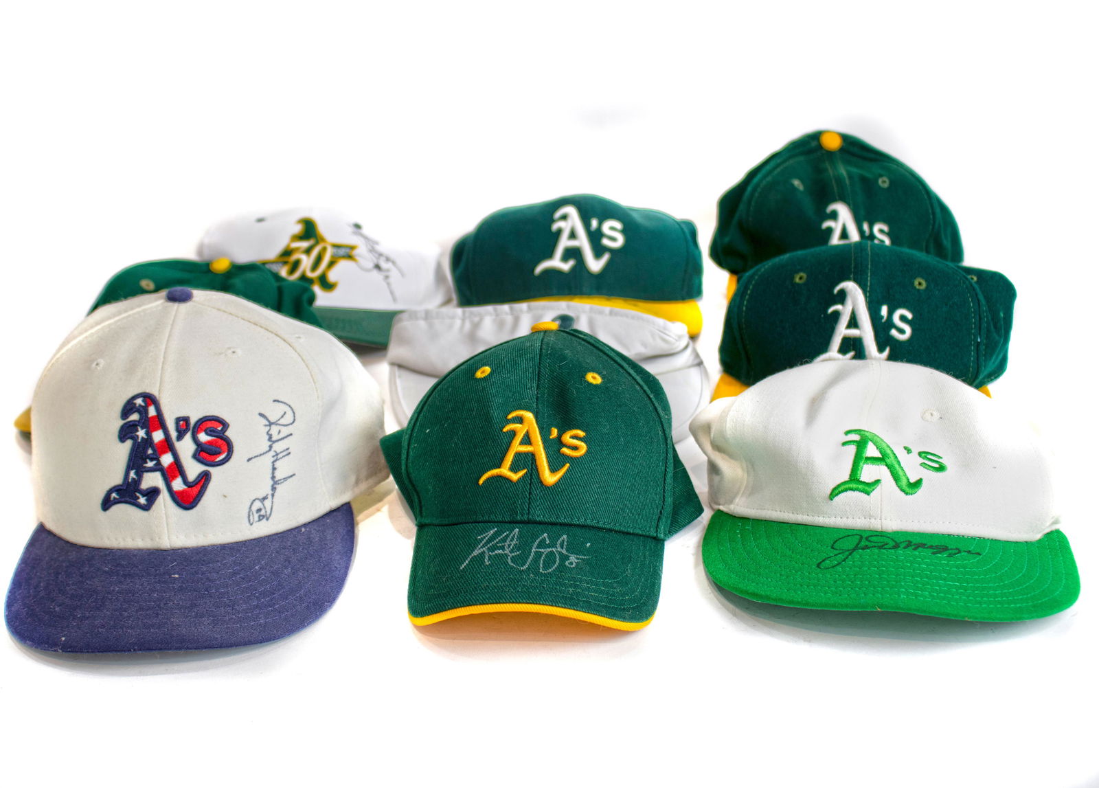 (lot of 9) Oakland A's baseball caps (1 of 1)