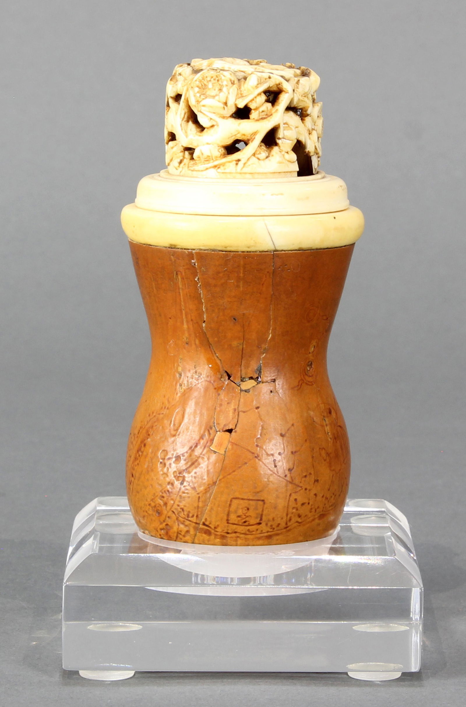 Chinese cricket cage fashioned out of gourd with (1 of 4)