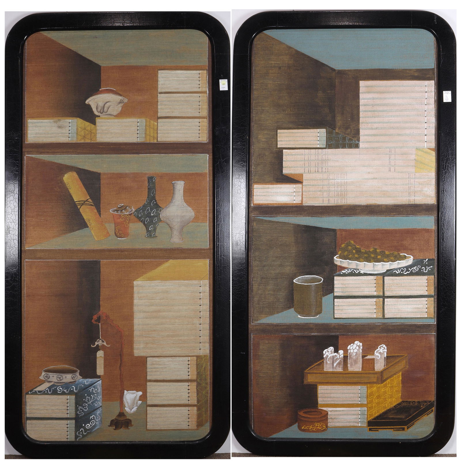 Pair of Chinese painted panels (1 of 1)