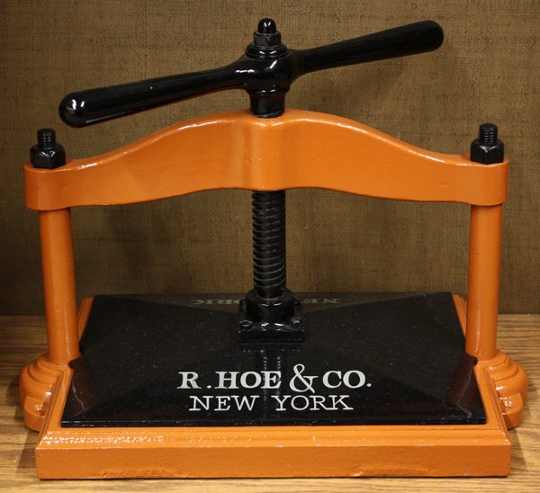 Book press R. Hoe & Co., New York: Book press R. Hoe & Co., New York, pat. 1866 in restored condition