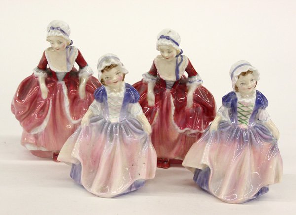 Royal Doulton figurines: (lot of 4) Royal Doulton figurines consisting of two ''Dinky Do'' 4.25''; and two ''Goody Two Shoes'' 5.5''