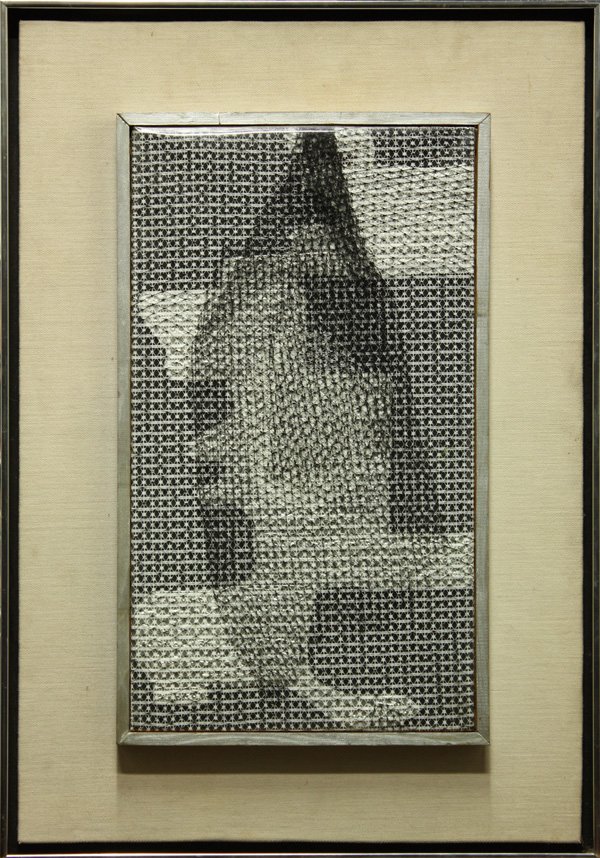 Mixed media, Andre Verdet, Filets Stellaires: Framed mixed media, ''Filets Stellaires,'' by Andre Verdet (French, 1913-2004), unsigned, gallery label affixed verso, overall: 26.5''h x 18.625''w