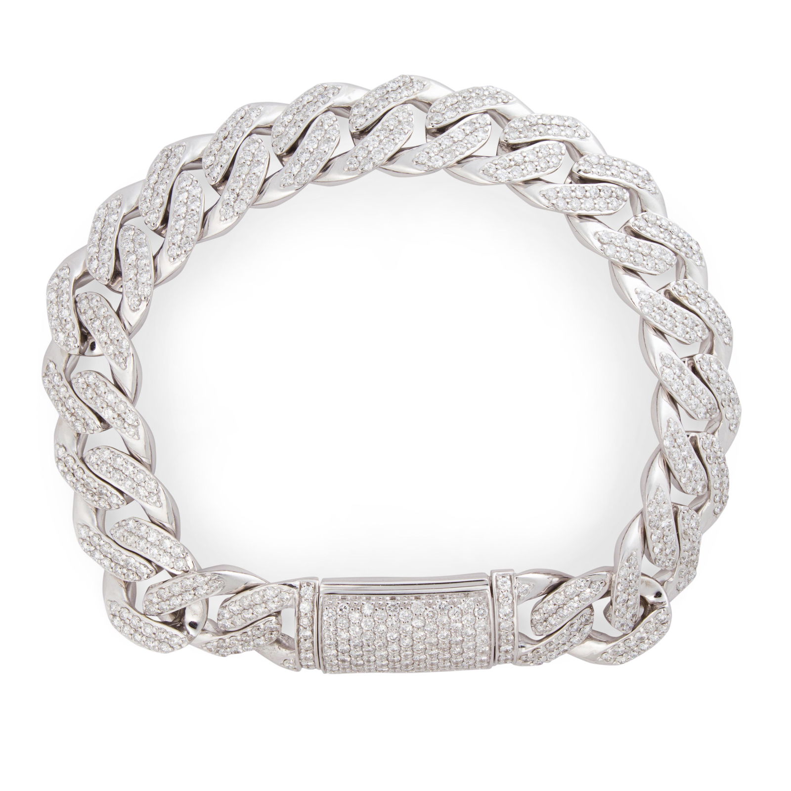 A diamond and fourteen karat white gold bracelet (1 of 2)