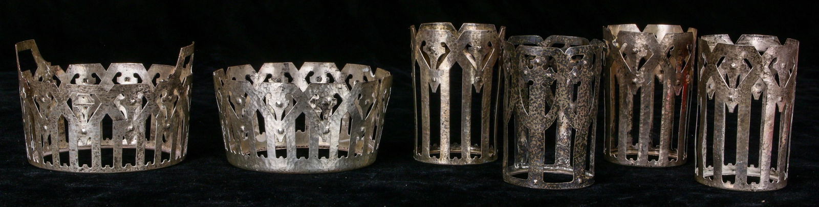 A (lot of 6) Shreve & Co. Dolores? reticulated sterling (1 of 6)