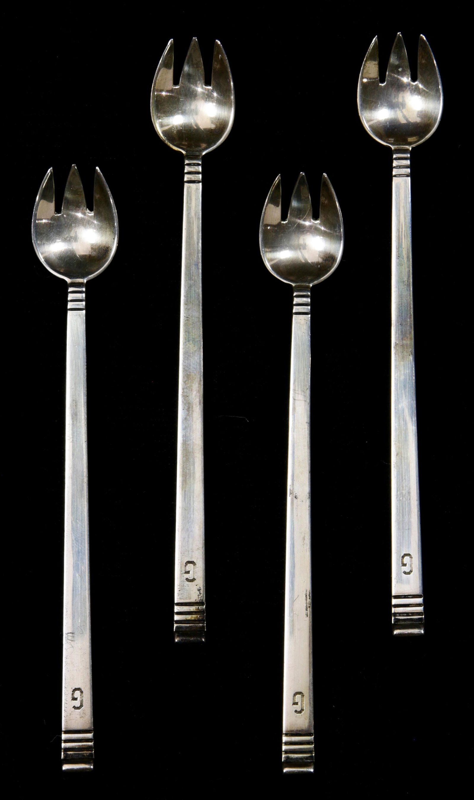 (lot of 12) Tiffany sterling ice cream forks, 3.9 toz (1 of 3)