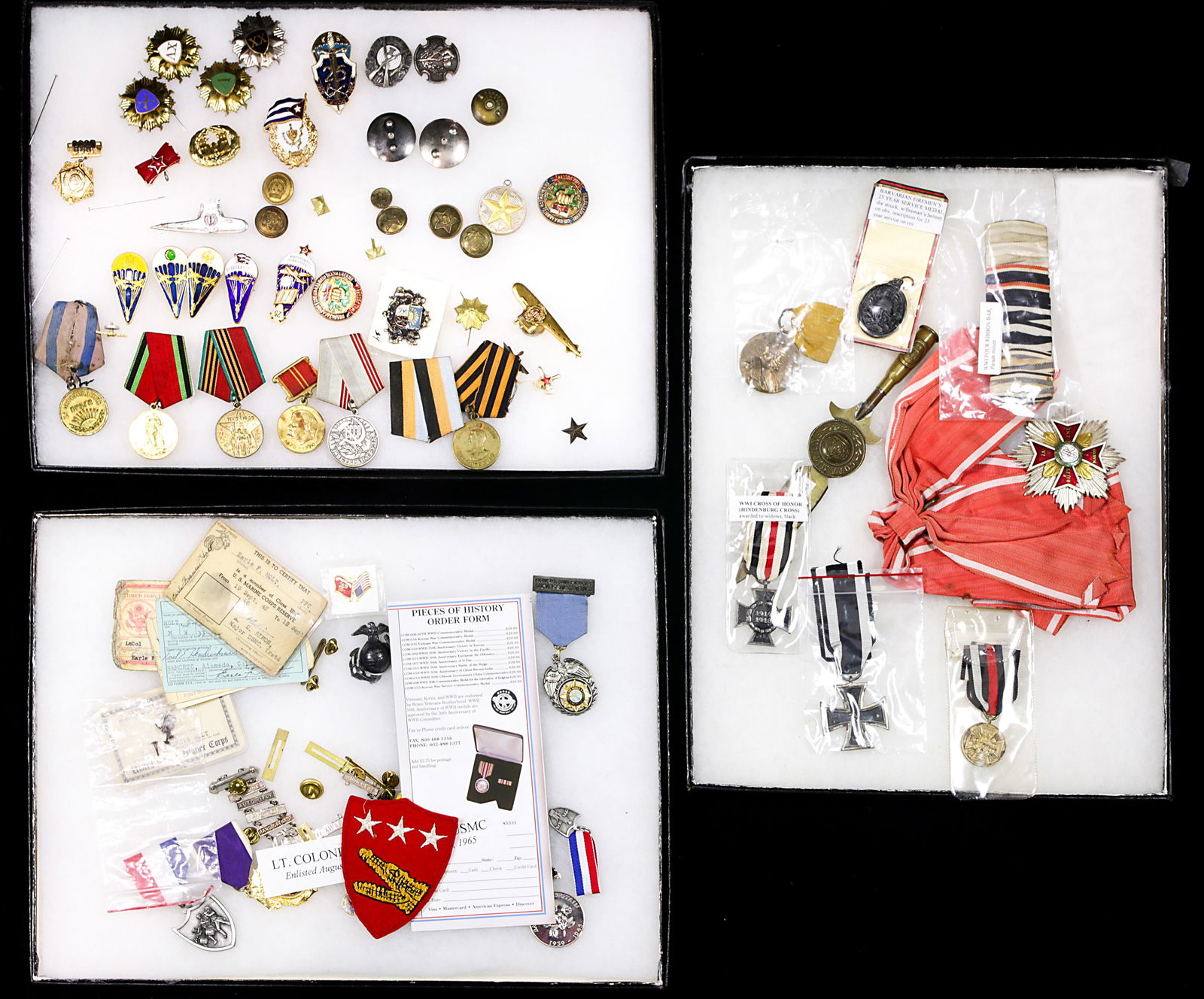 Collection of Russian military medals, badges, and pins (1 of 1)