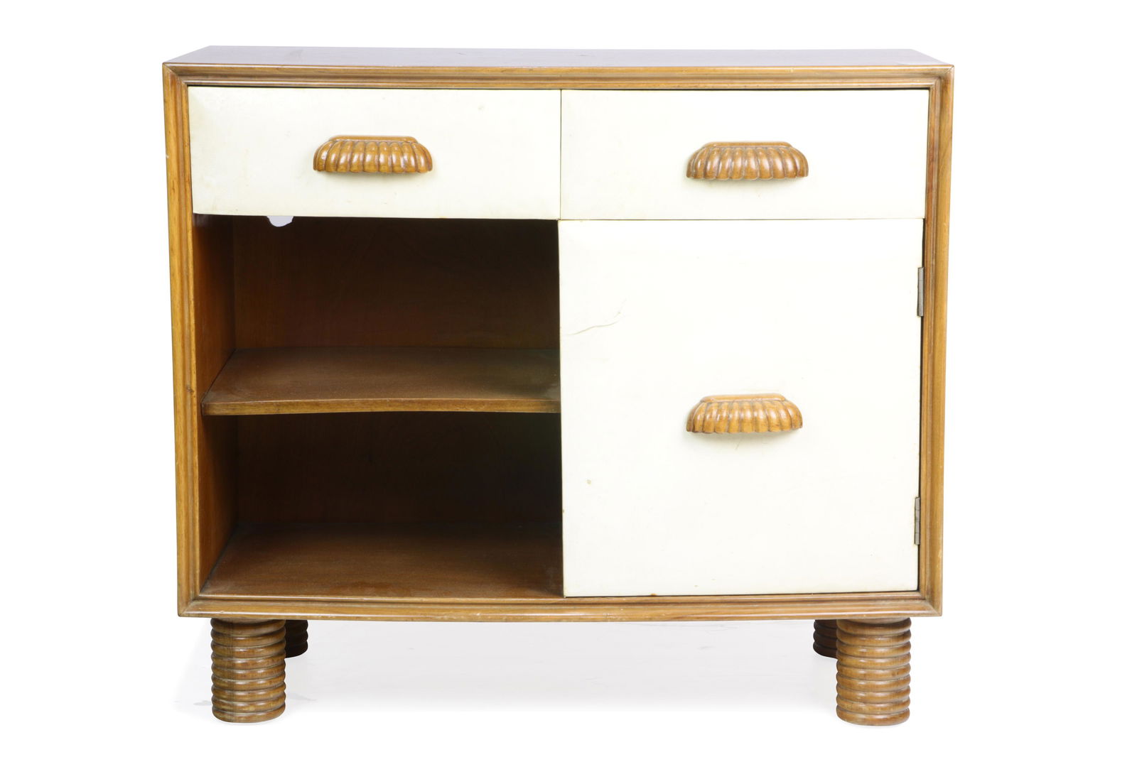 An Osvaldo Borsani Italian Modern goatskin and walnut (1 of 4)