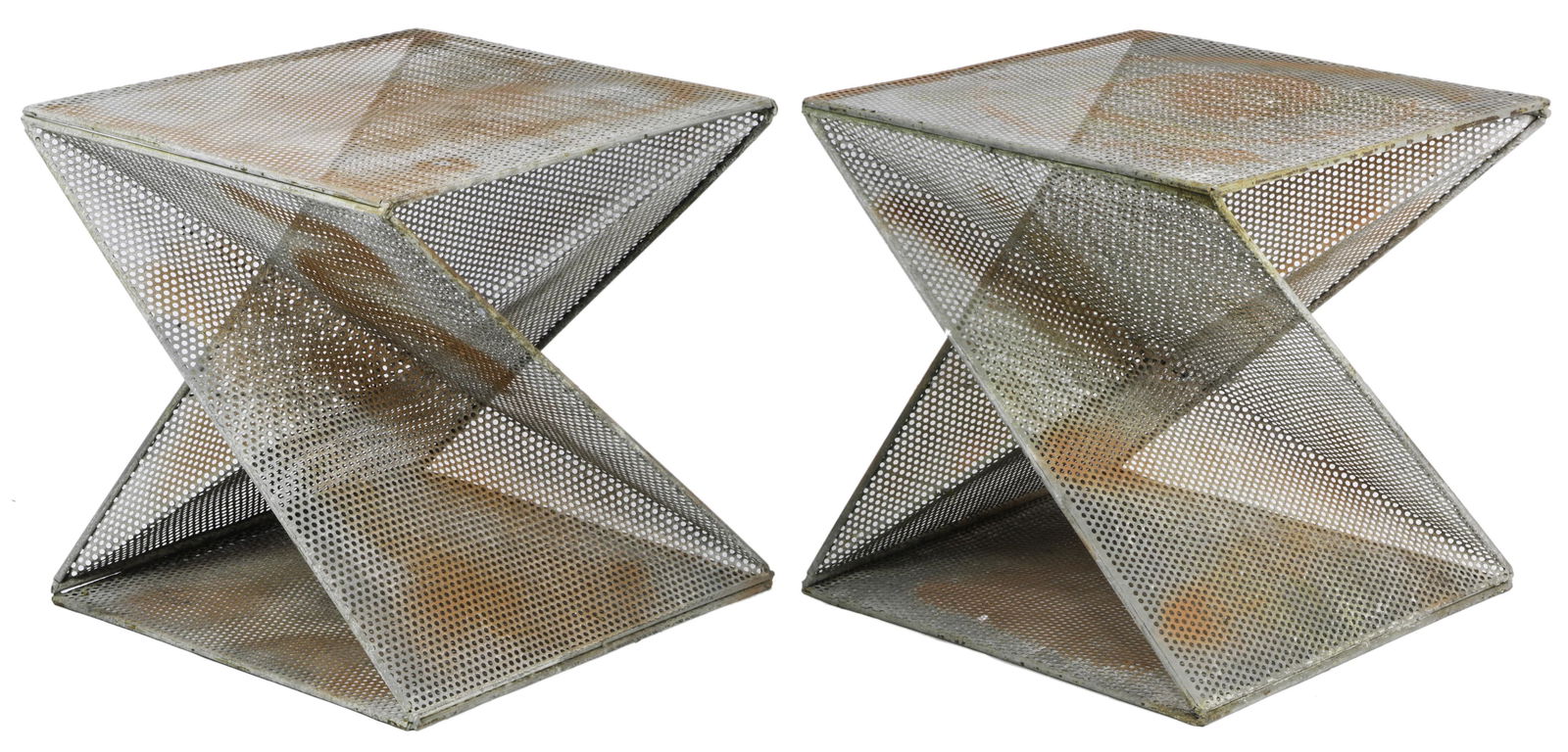 Pair of Mathieu Mategot style end tables (1 of 5)