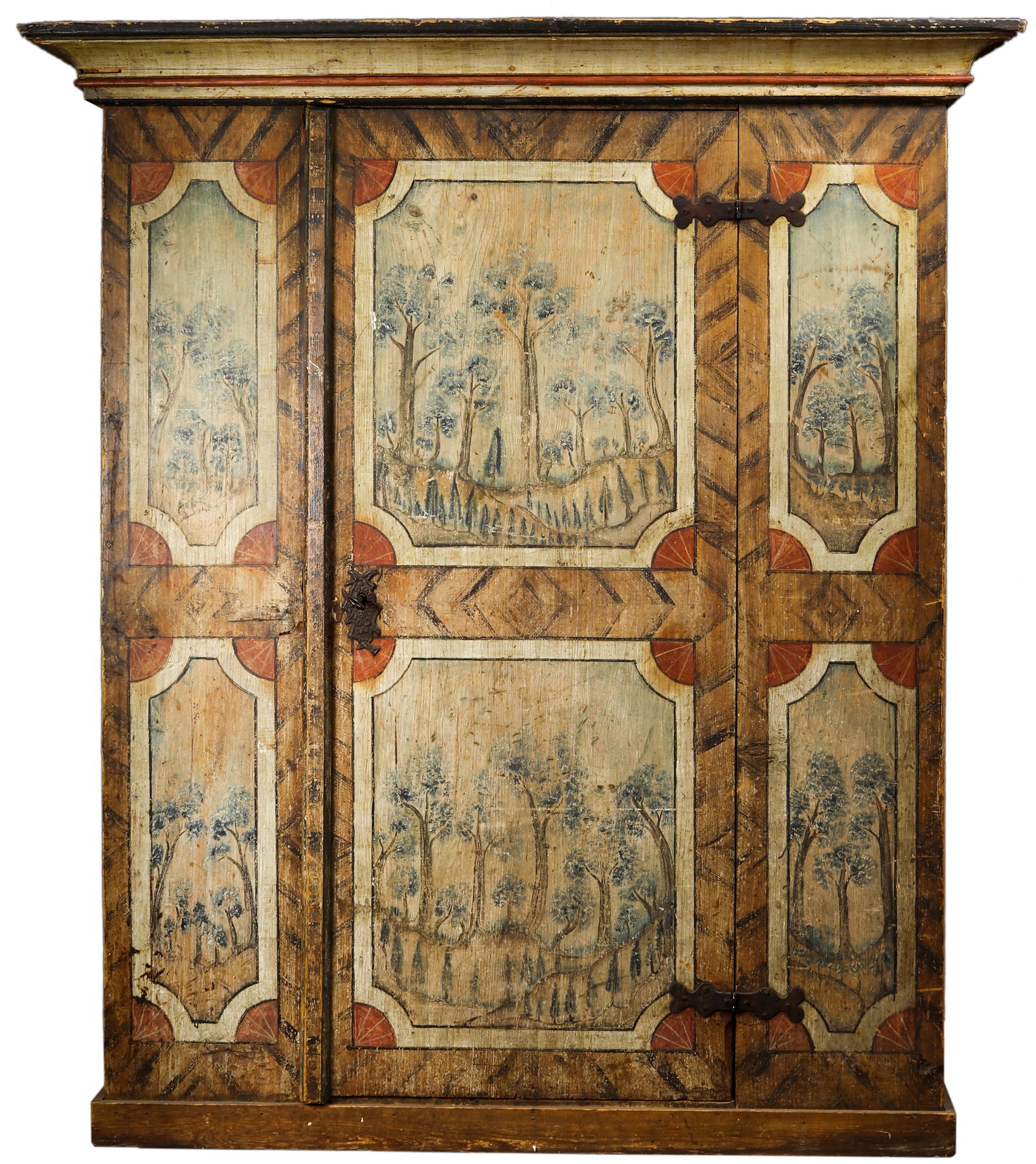 A Continental paint decorated armoire (1 of 7)
