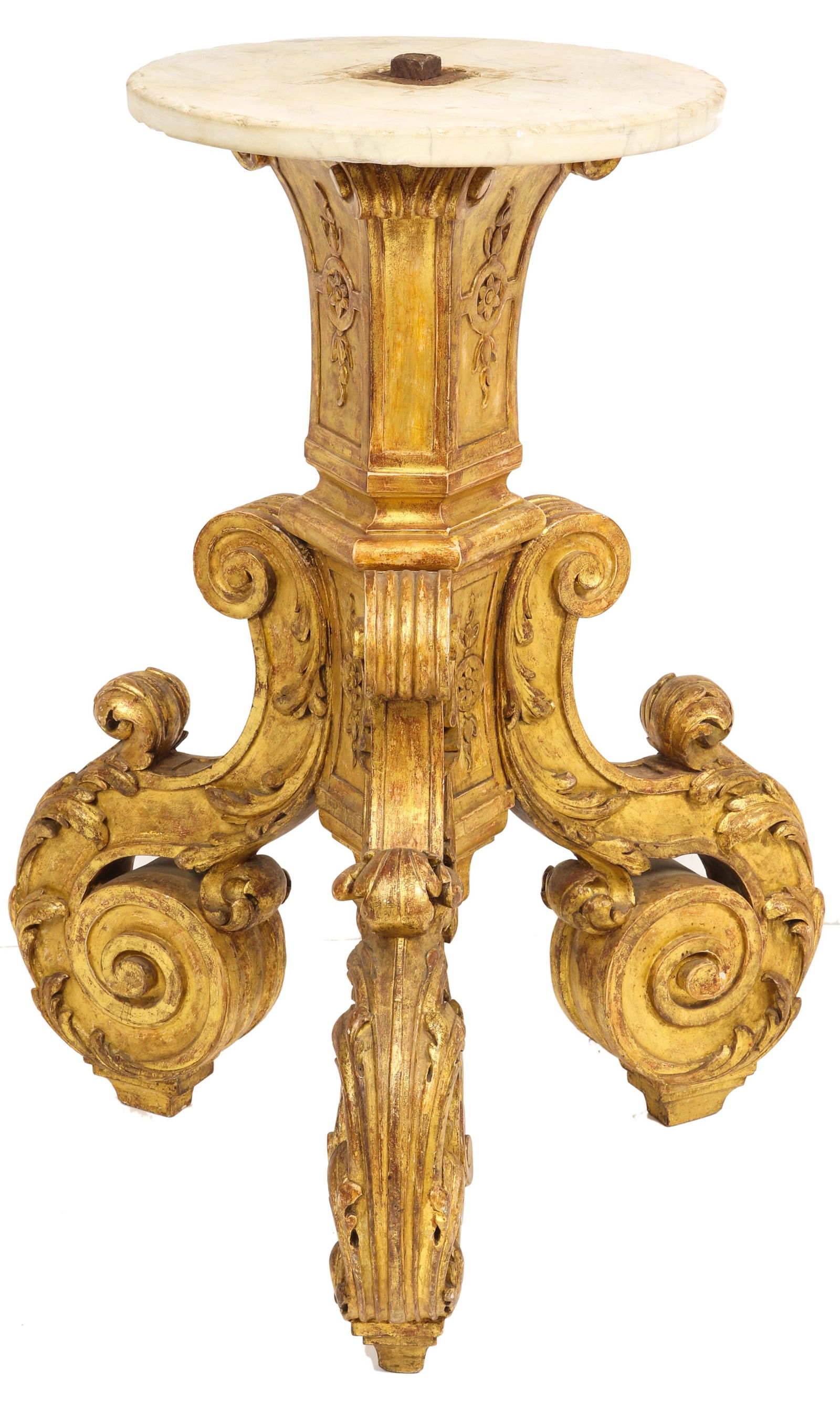 A Louis XIV style giltwood center table base (1 of 4)