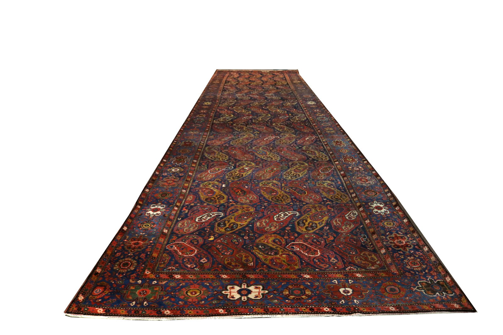 A large antique Persian Bakhtiari runner, 6'3" x 26'5" (1 of 3)