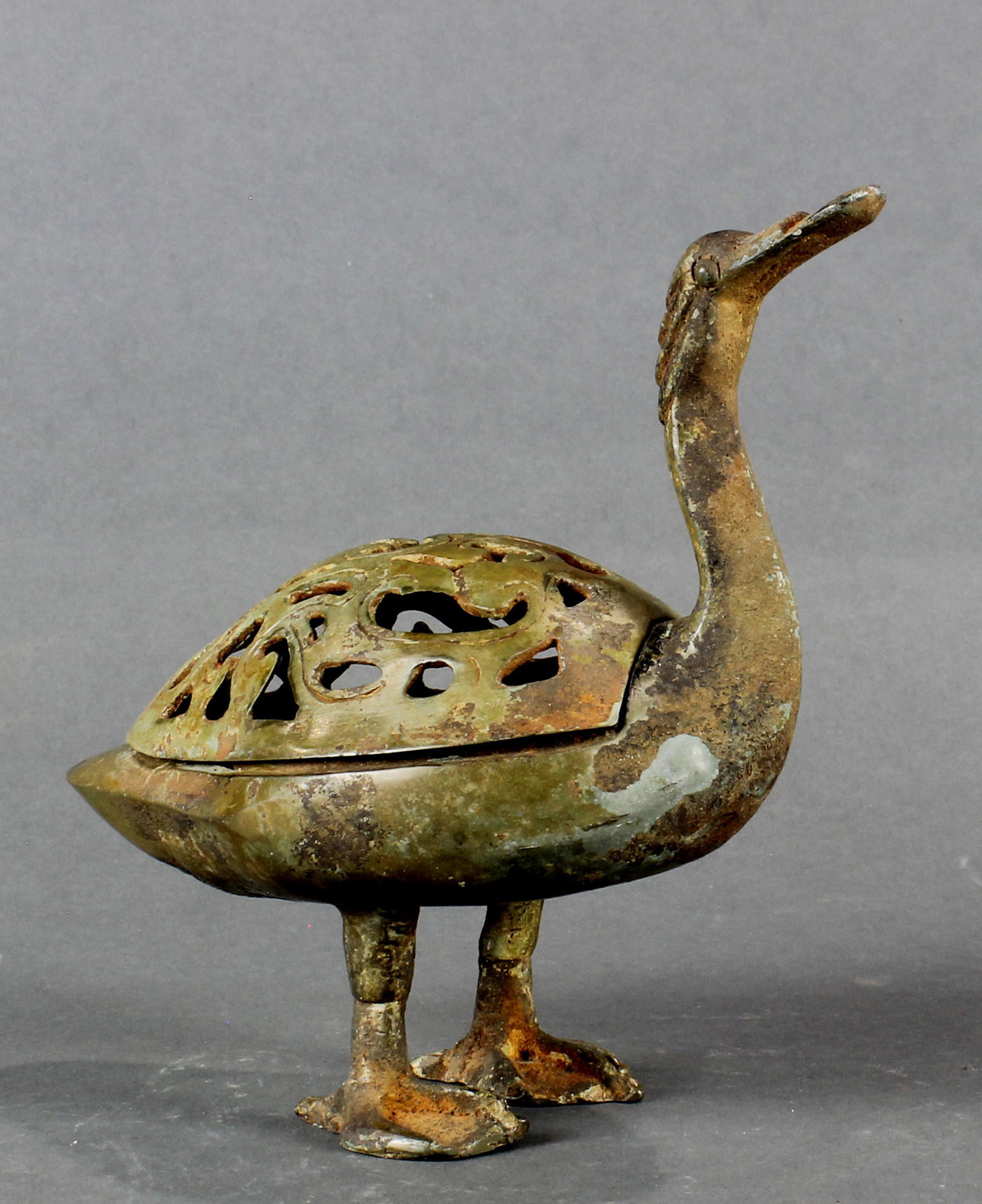 Western Han style bronze bird-form incense burner (1 of 7)