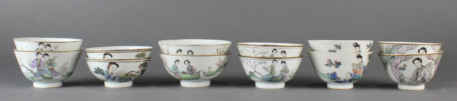 (lot of 12) Chinese famille rose bowls (1 of 8)